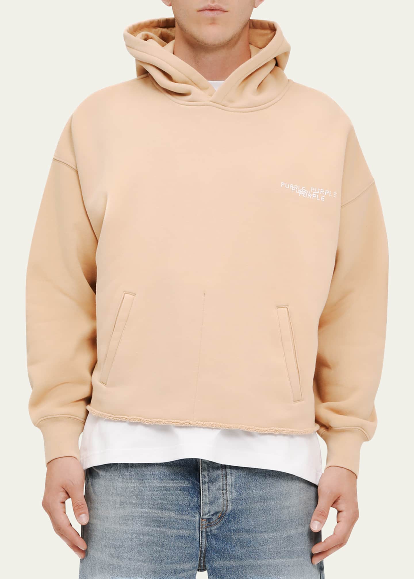 PURPLE Men's Heavyweight Fleece Hoodie Image 3 of 3