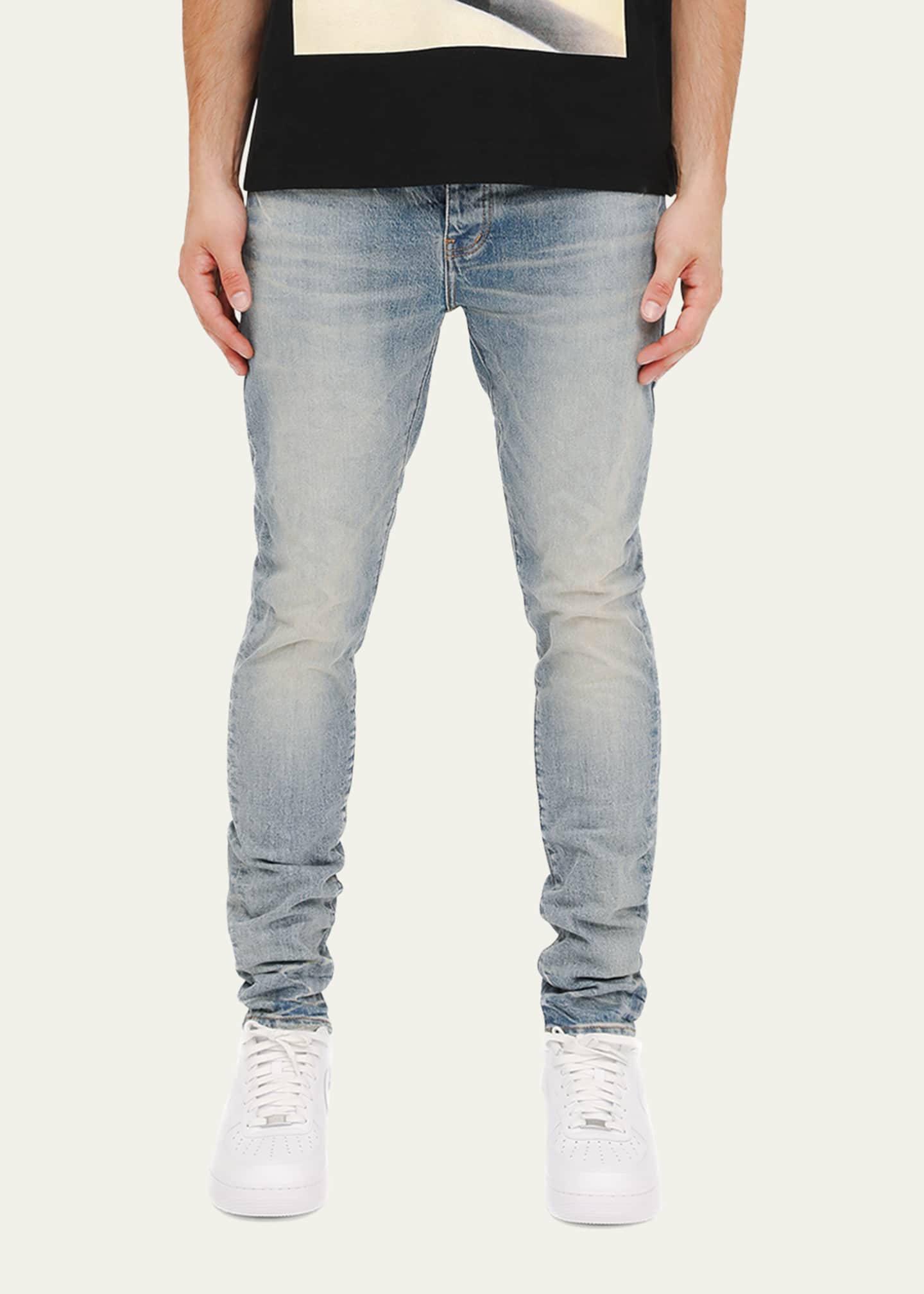 PURPLE Men's Light-Wash Skinny Jeans Image 3 of 3