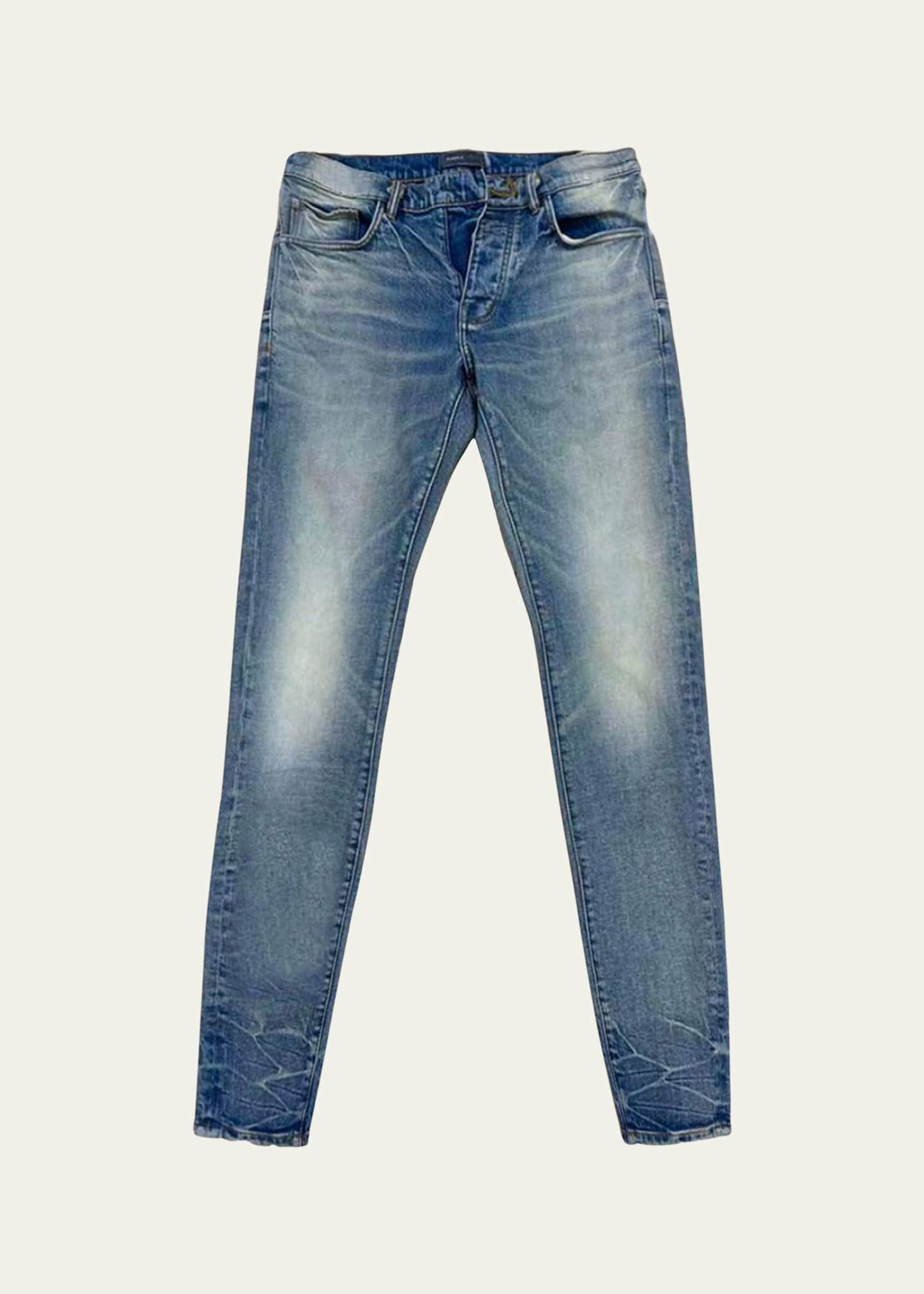 PURPLE Men's Light-Wash Skinny Jeans Image 1 of 3