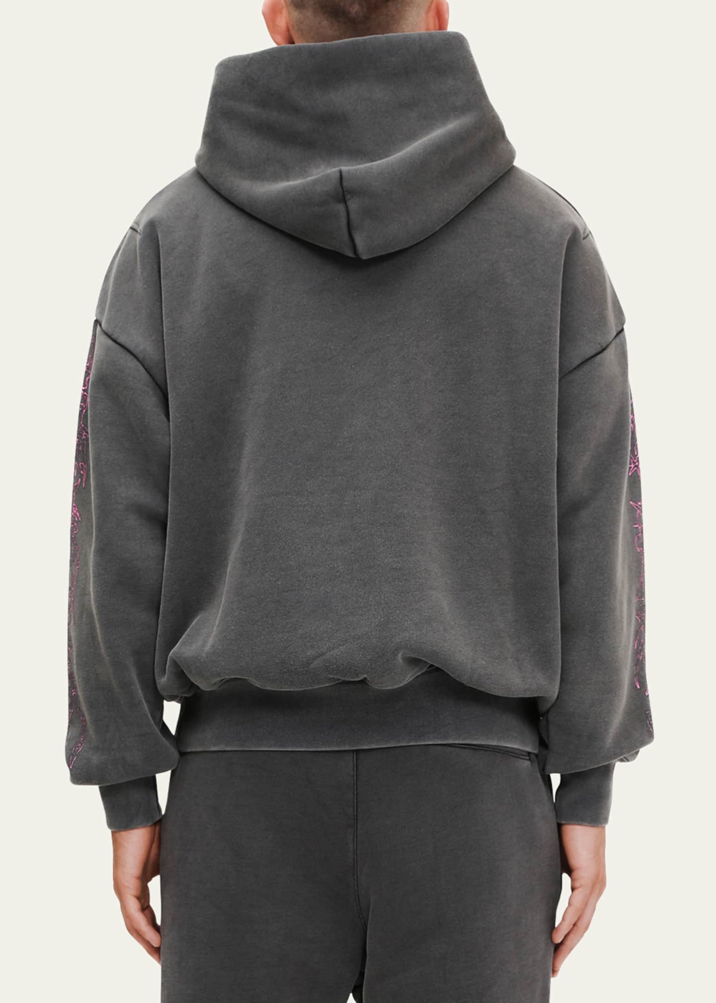 PURPLE Men's Heavyweight Fleece Hoodie Image 2 of 3