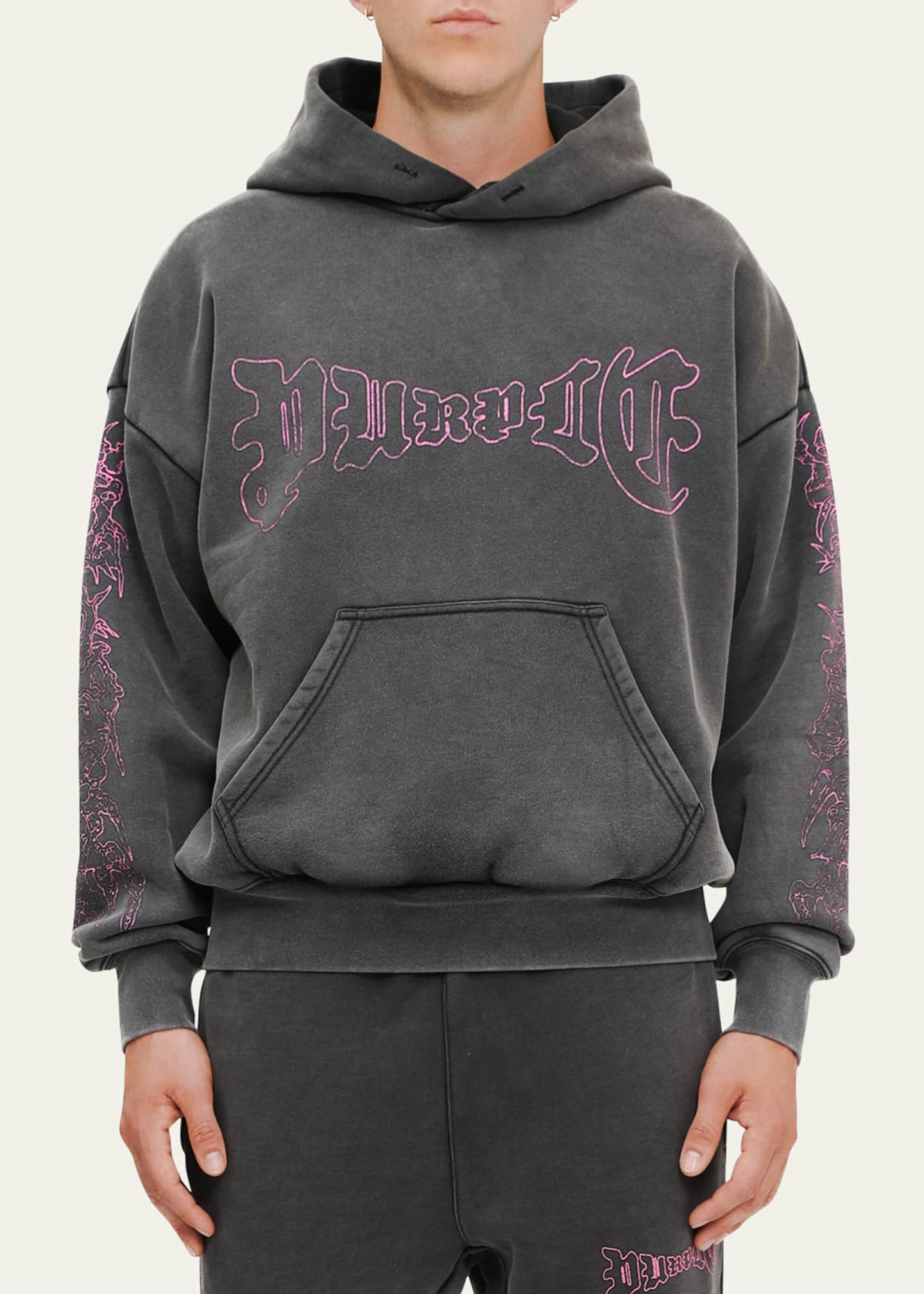 PURPLE Men's Heavyweight Fleece Hoodie Image 3 of 3