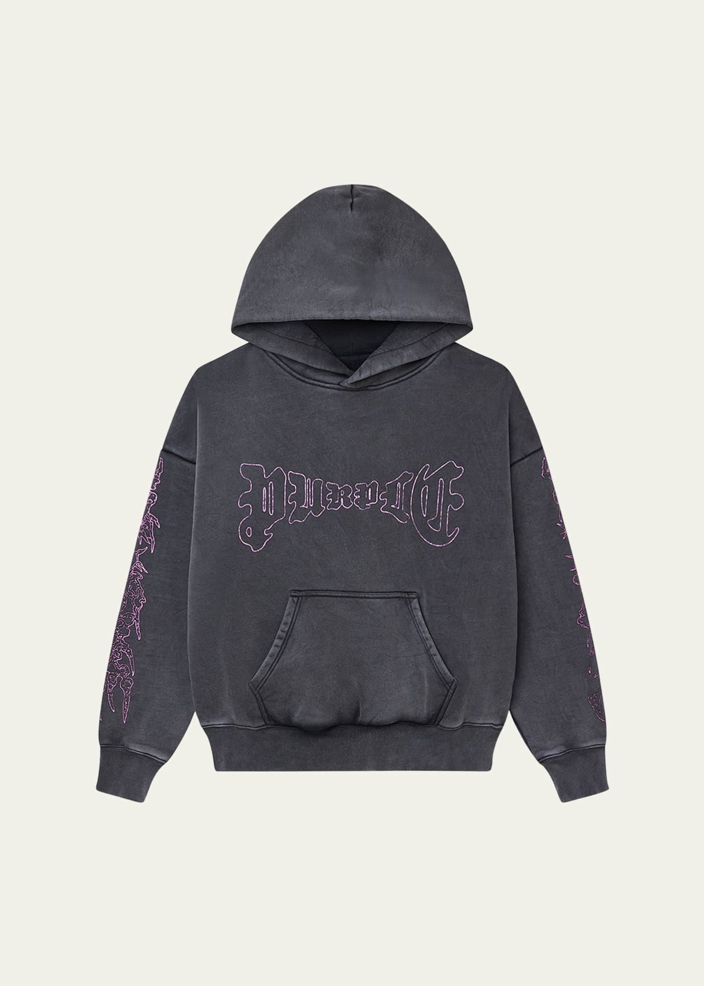 PURPLE Men's Heavyweight Fleece Hoodie Image 1 of 3