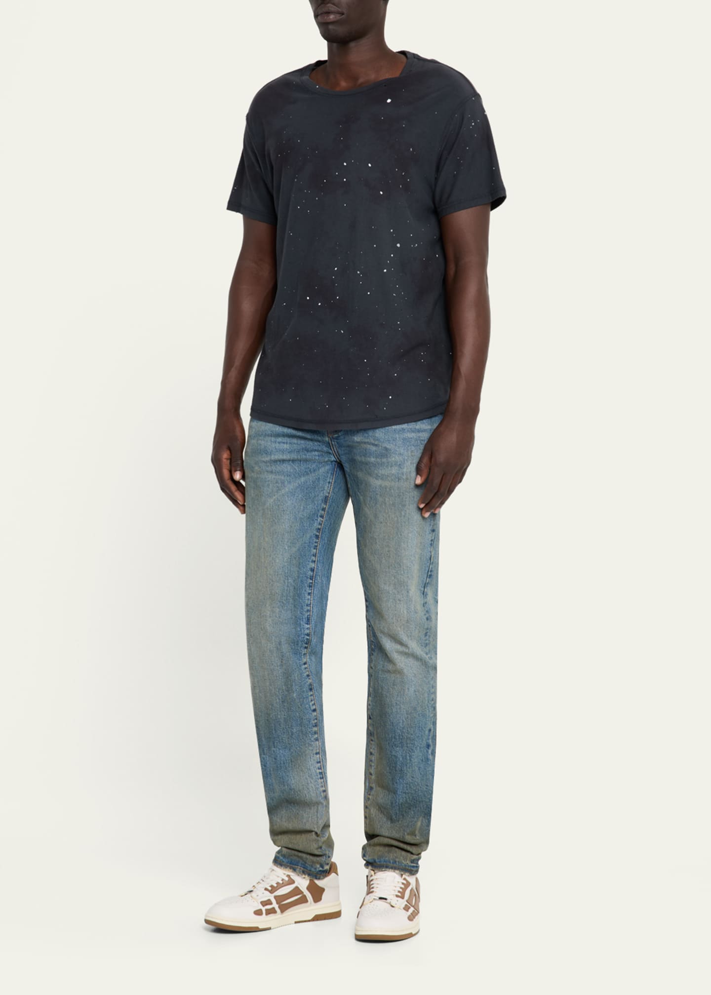 PURPLE Men's P001 Cracked Bronze Skinny Jeans Image 2 of 5