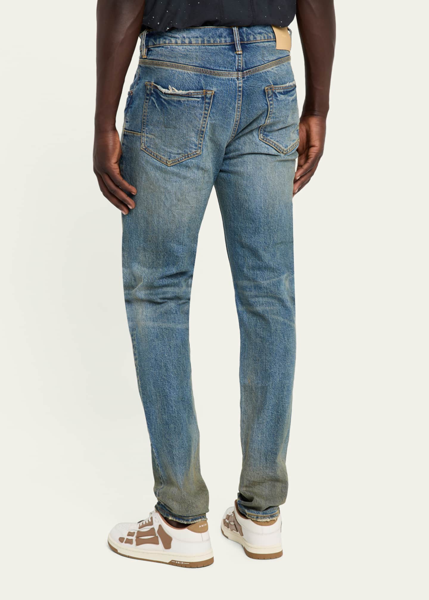 PURPLE Men's P001 Cracked Bronze Skinny Jeans Image 3 of 5
