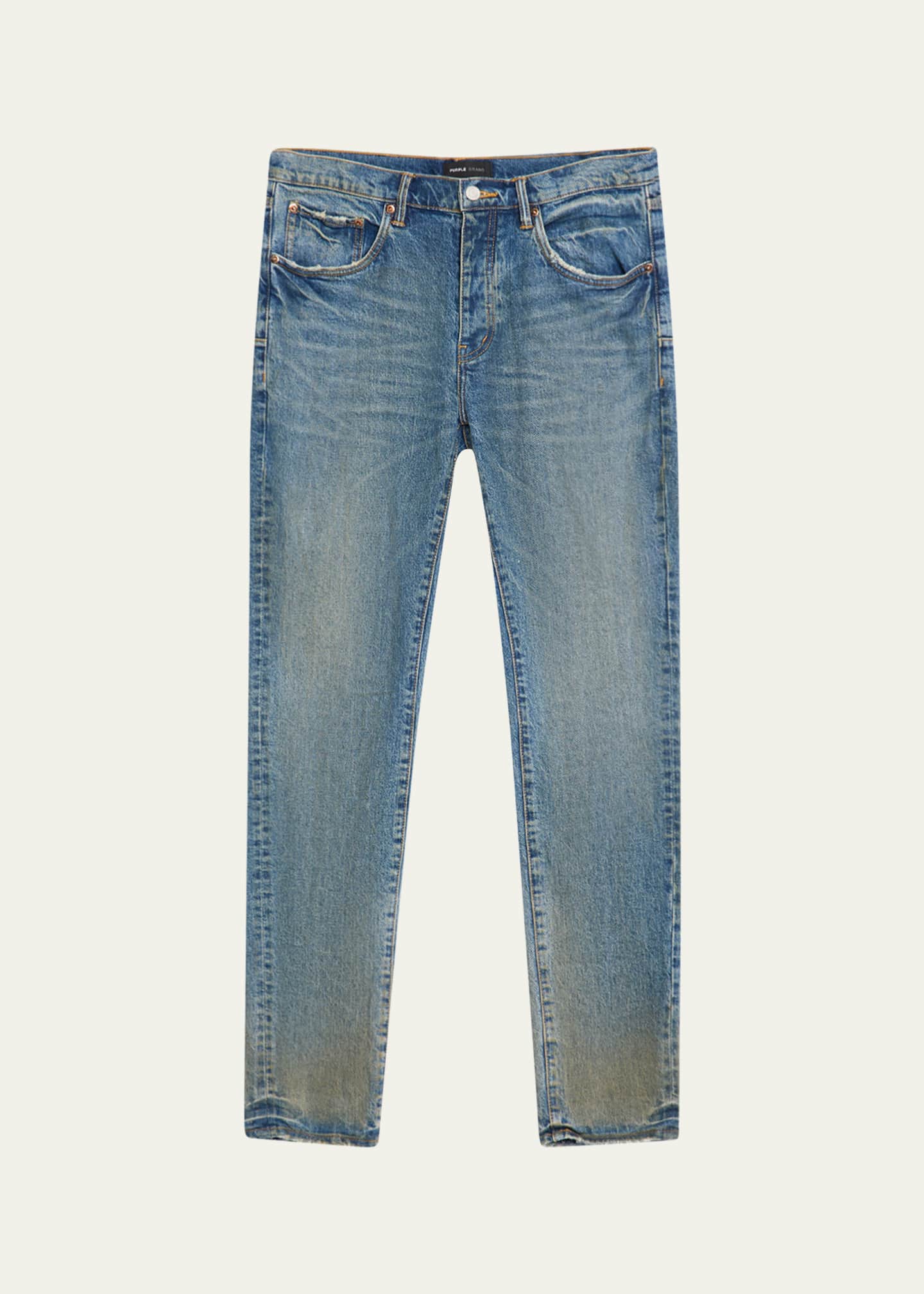PURPLE Men's P001 Cracked Bronze Skinny Jeans Image 1 of 5