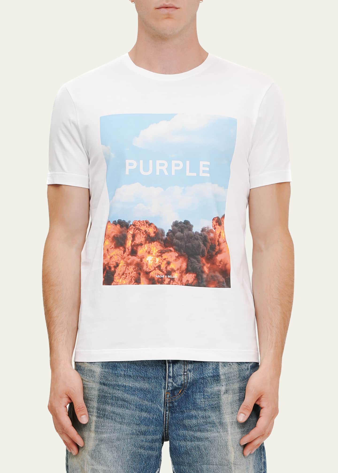 PURPLE Men's Above and Below Jersey T-Shirt Image 3 of 3