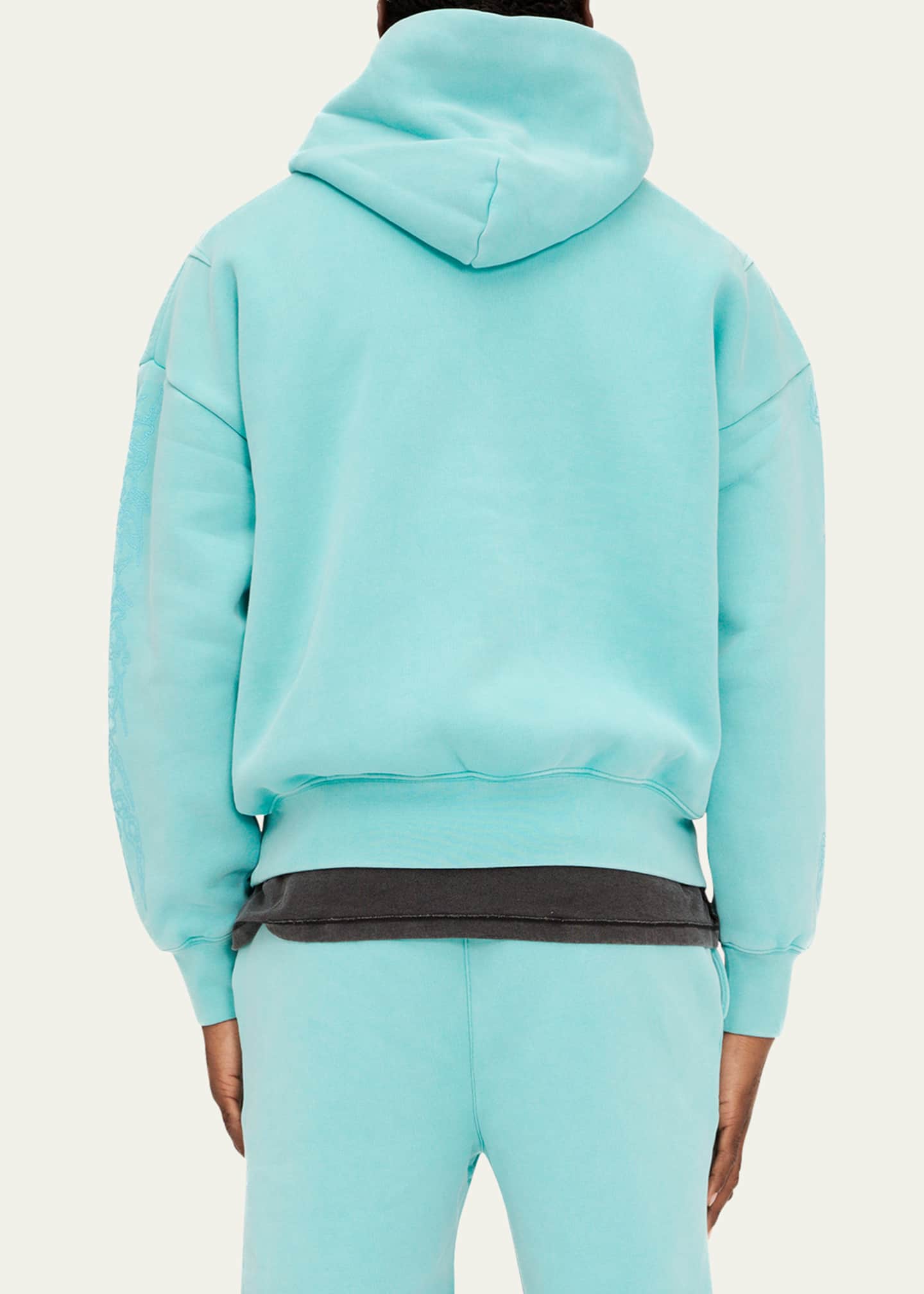 PURPLE Men's Heavy Fleece Hoodie Image 2 of 3