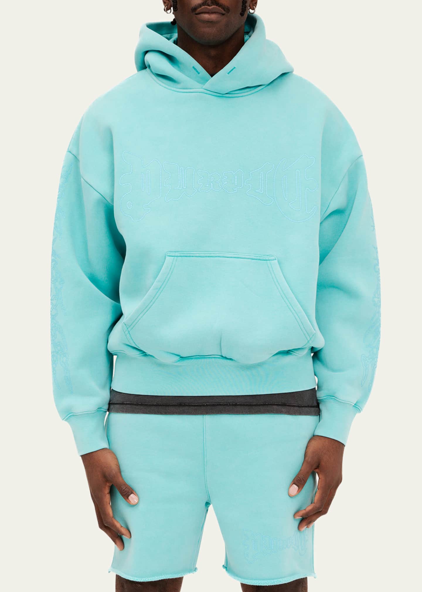PURPLE Men's Heavy Fleece Hoodie Image 3 of 3