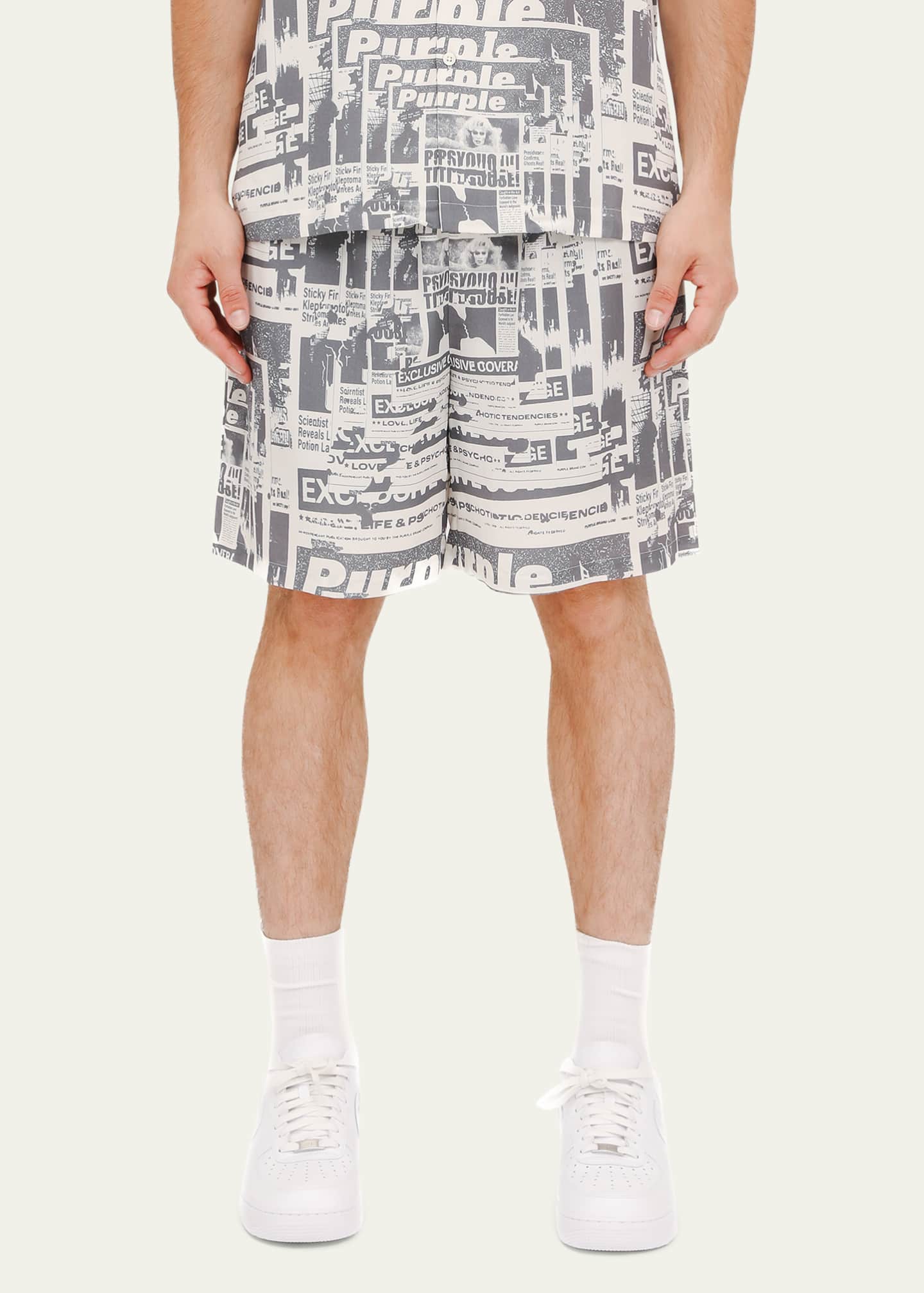 PURPLE Men's Lyocell Pull-On Shorts Image 3 of 4