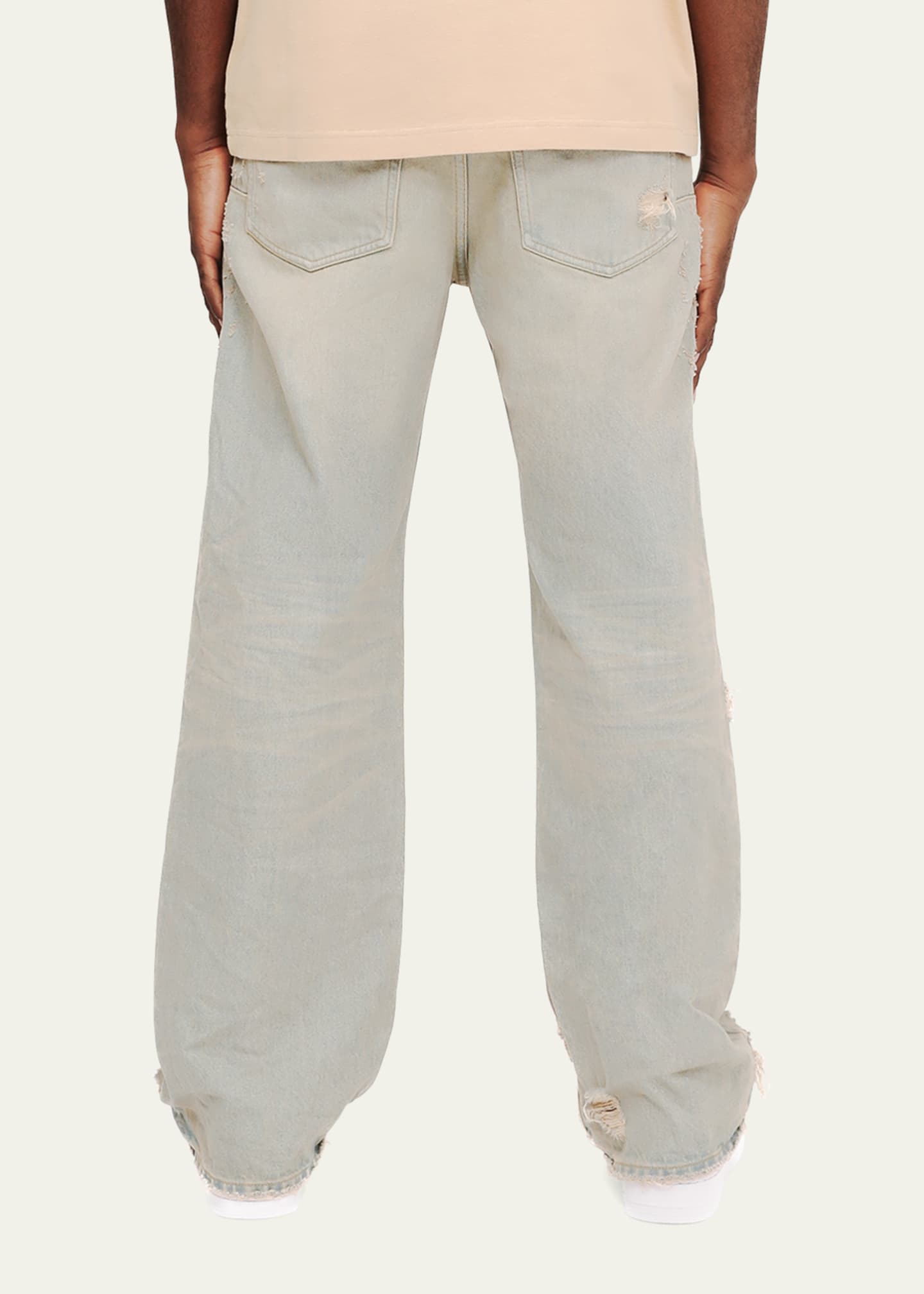 PURPLE Men's P018 Verditer Destroyed Jeans Image 2 of 3
