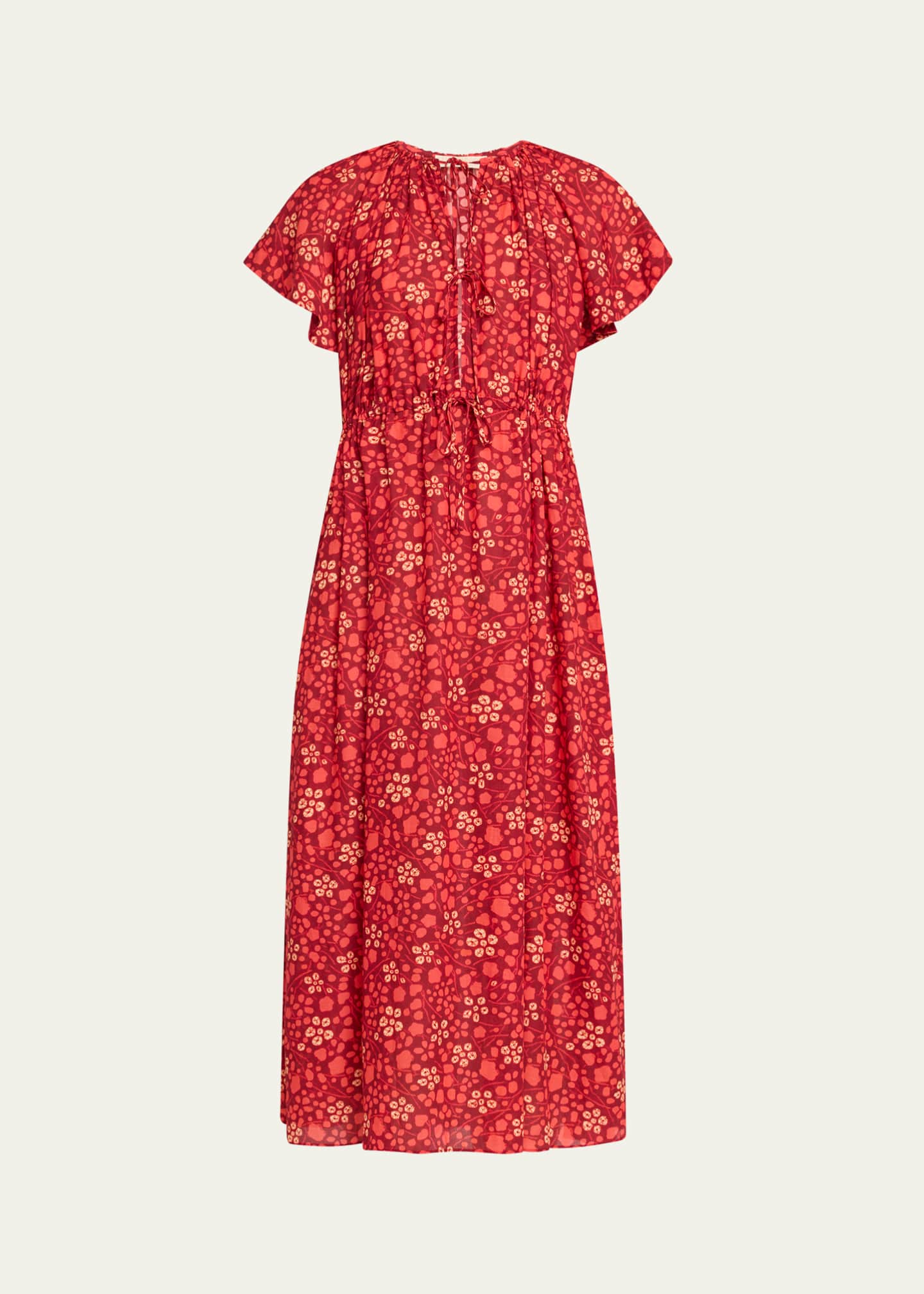 Ulla Johnson Mikaela Flutter-Sleeve Midi Dress Image 1 of 5