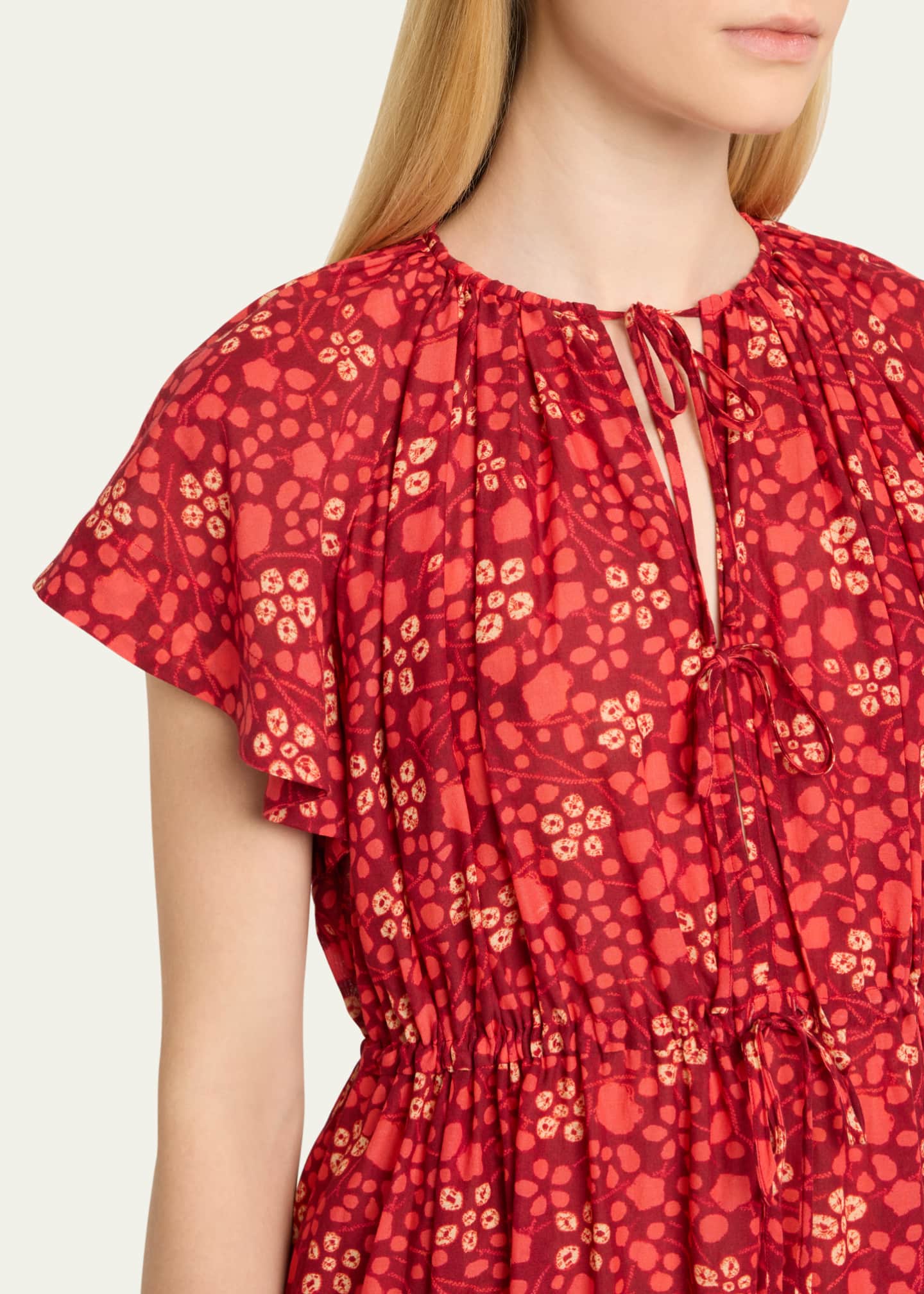 Ulla Johnson Mikaela Flutter-Sleeve Midi Dress Image 5 of 5