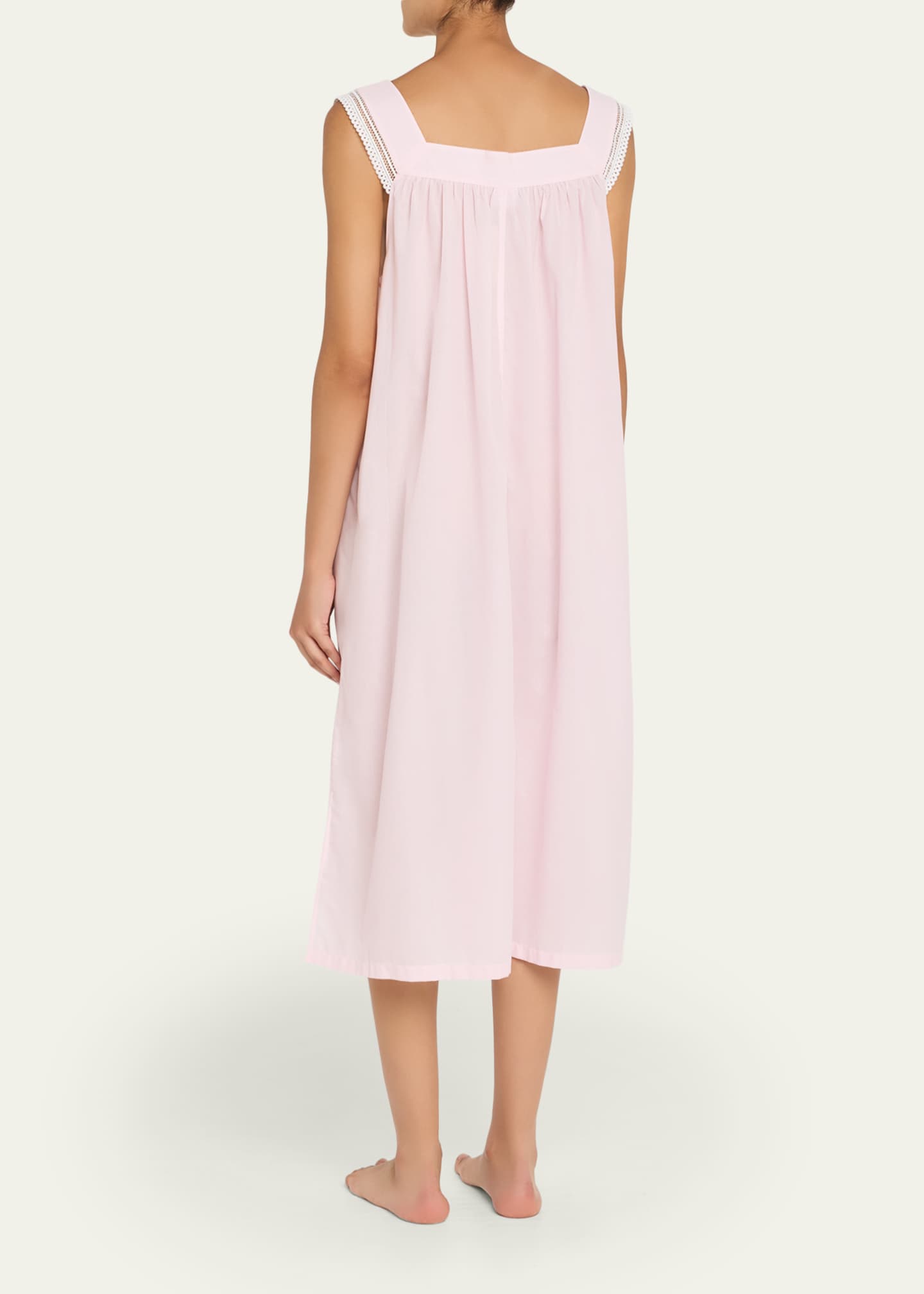 Celestine Emilia 1 Lace-Trim Striped Cotton Nightgown Image 3 of 5