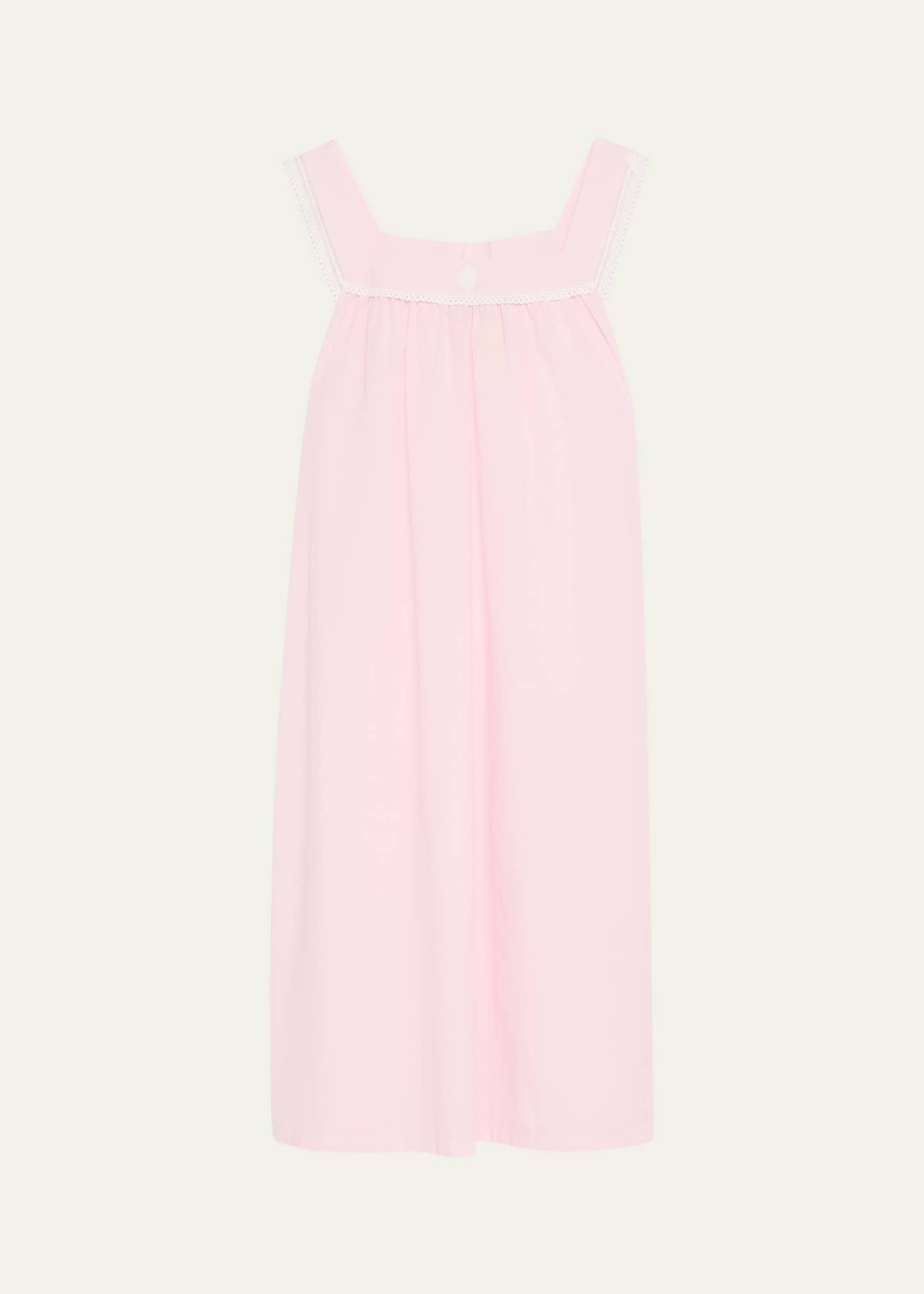 Celestine Emilia 1 Lace-Trim Striped Cotton Nightgown Image 1 of 5