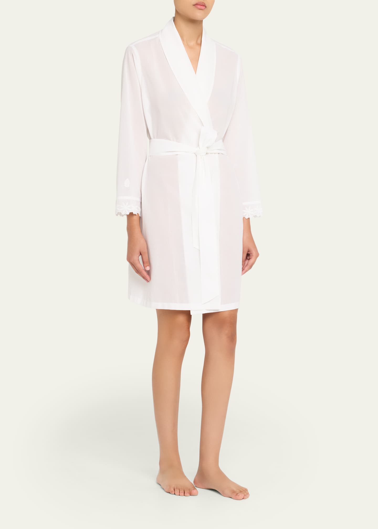 Celestine Conny Lace-Trim Cotton Robe Image 4 of 5