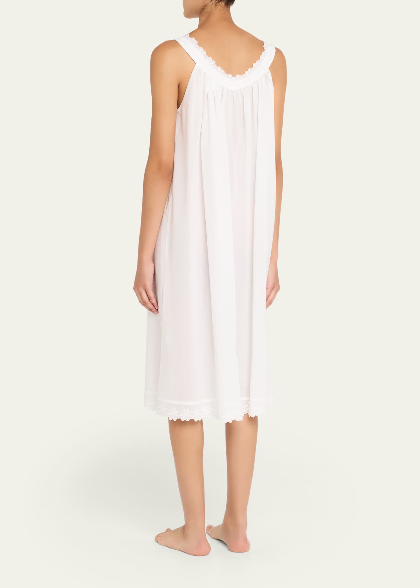 Celestine Conny 1 Ruched Lace-Trim Cotton Nightgown Image 3 of 5