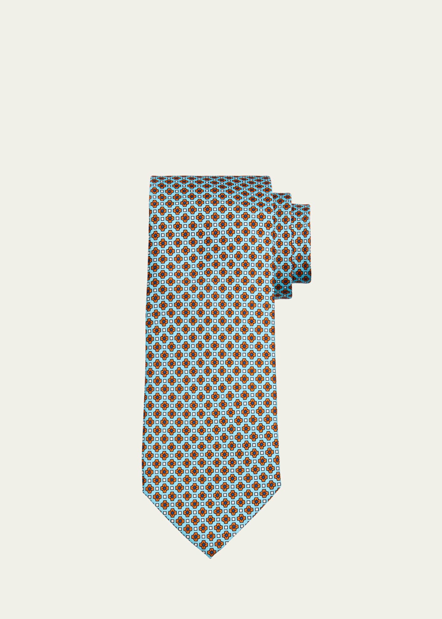 Cesare Attolini Men's Neat Micro-Floral Silk Tie