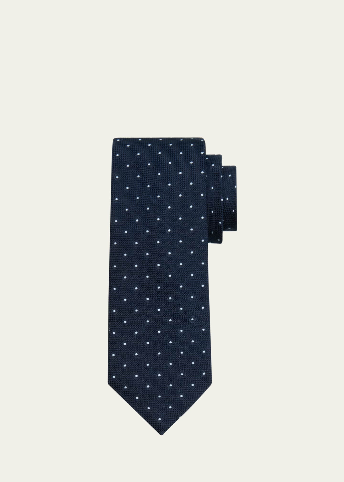 Cesare Attolini Men's Polka Dot Silk Tie