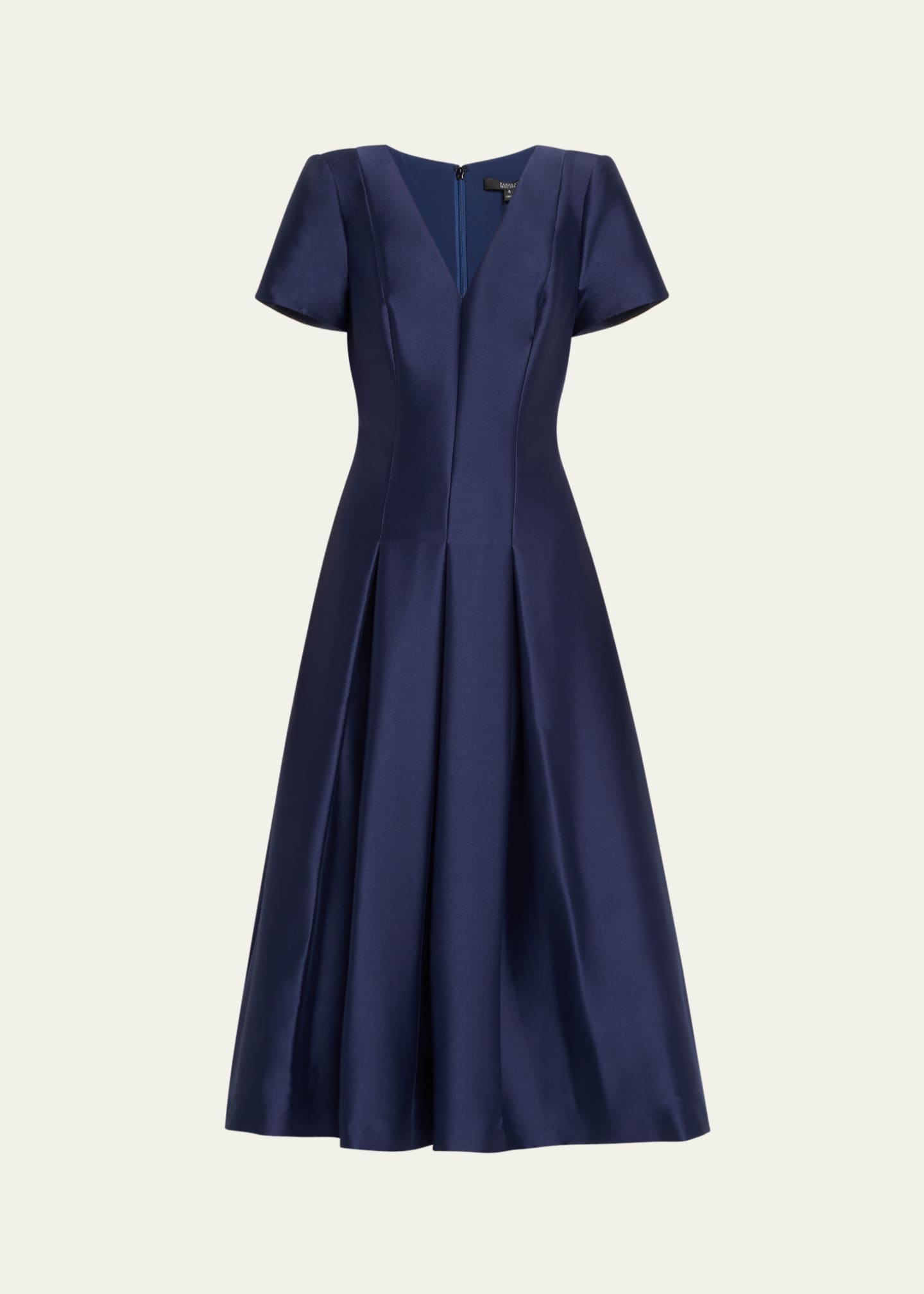 Badgley Mischka Pleated A-Line Midi Dress Image 1 of 5