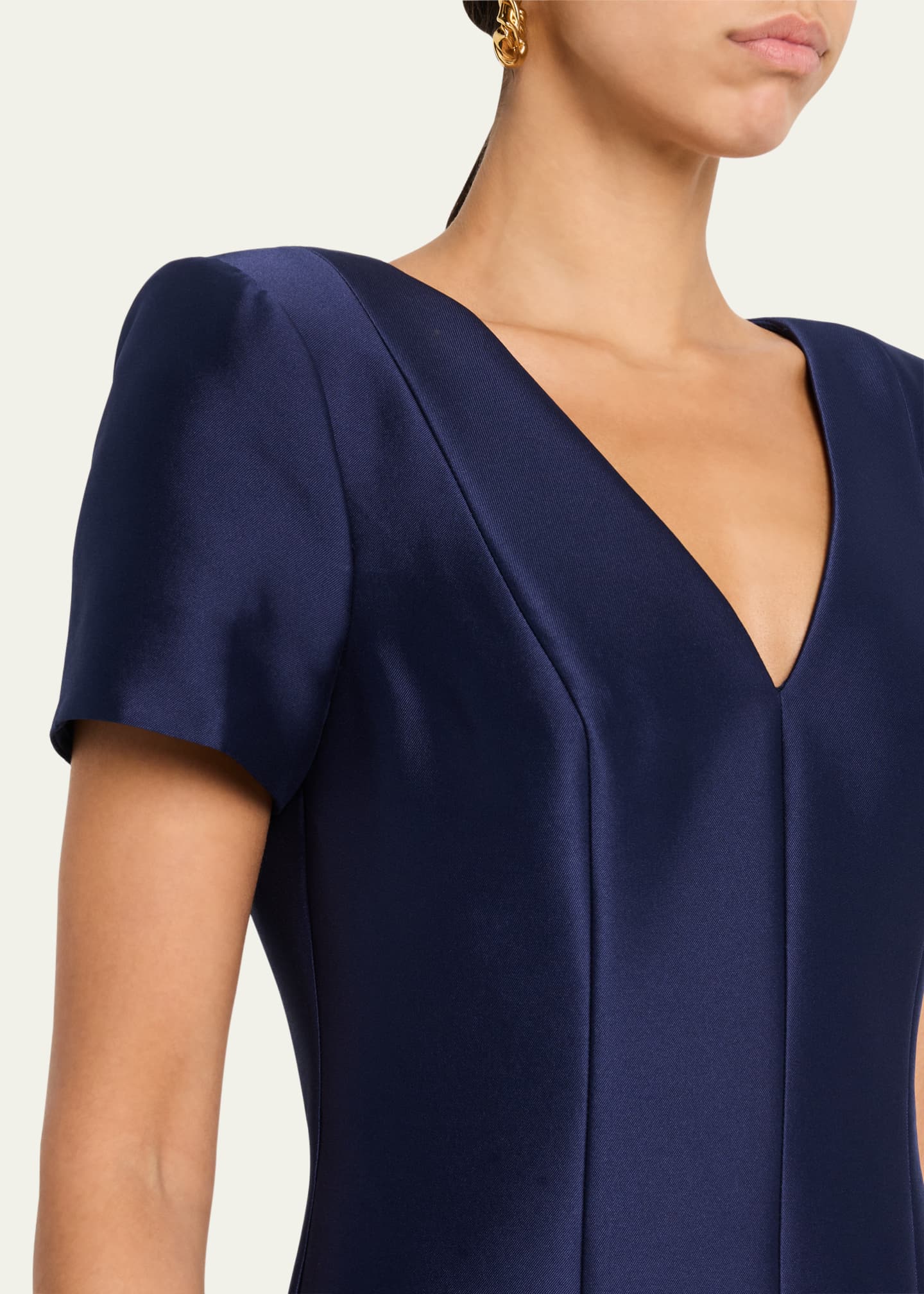 Badgley Mischka Pleated A-Line Midi Dress Image 5 of 5