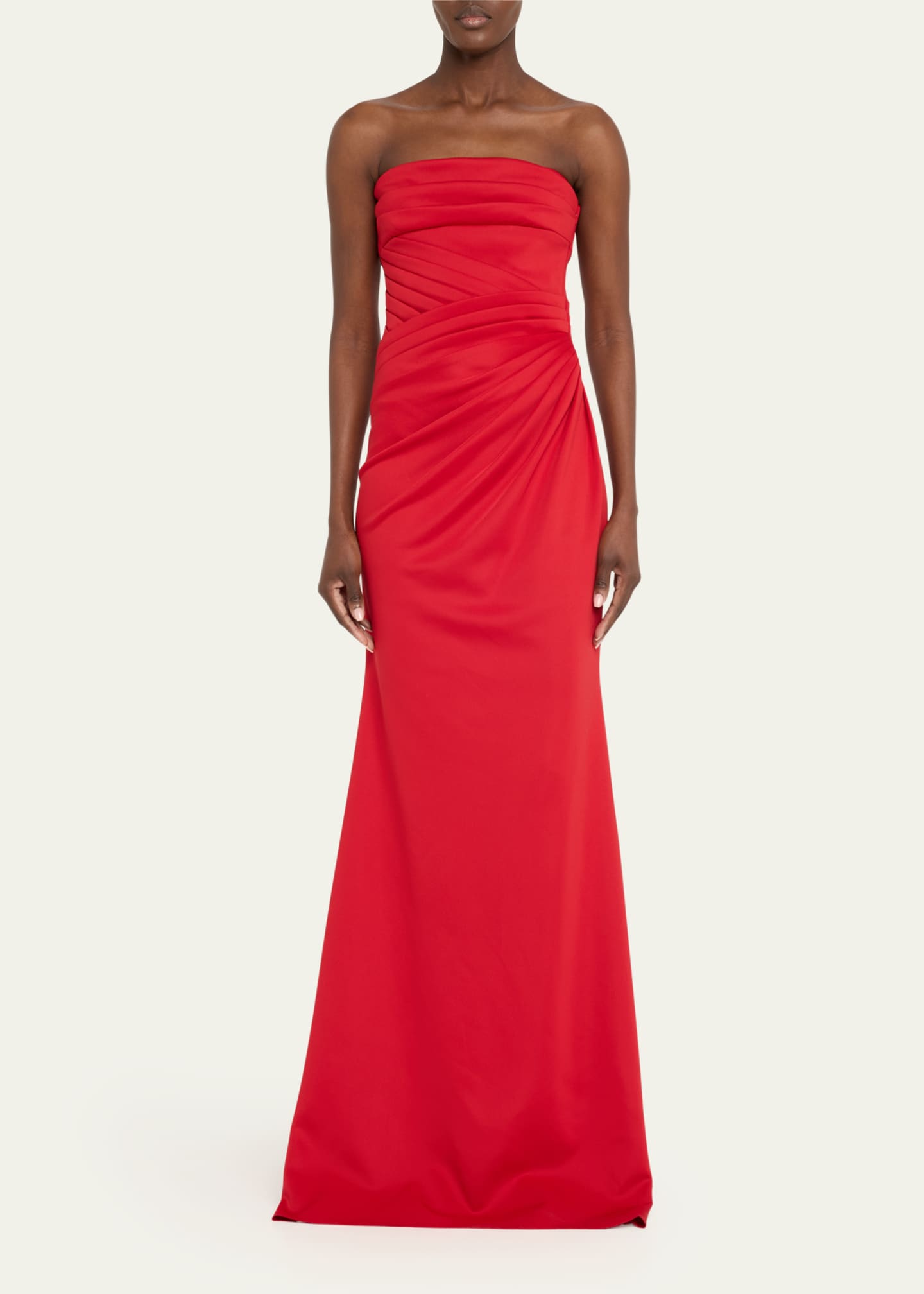 Badgley Mischka Strapless Pleated A-Line Gown Image 2 of 5