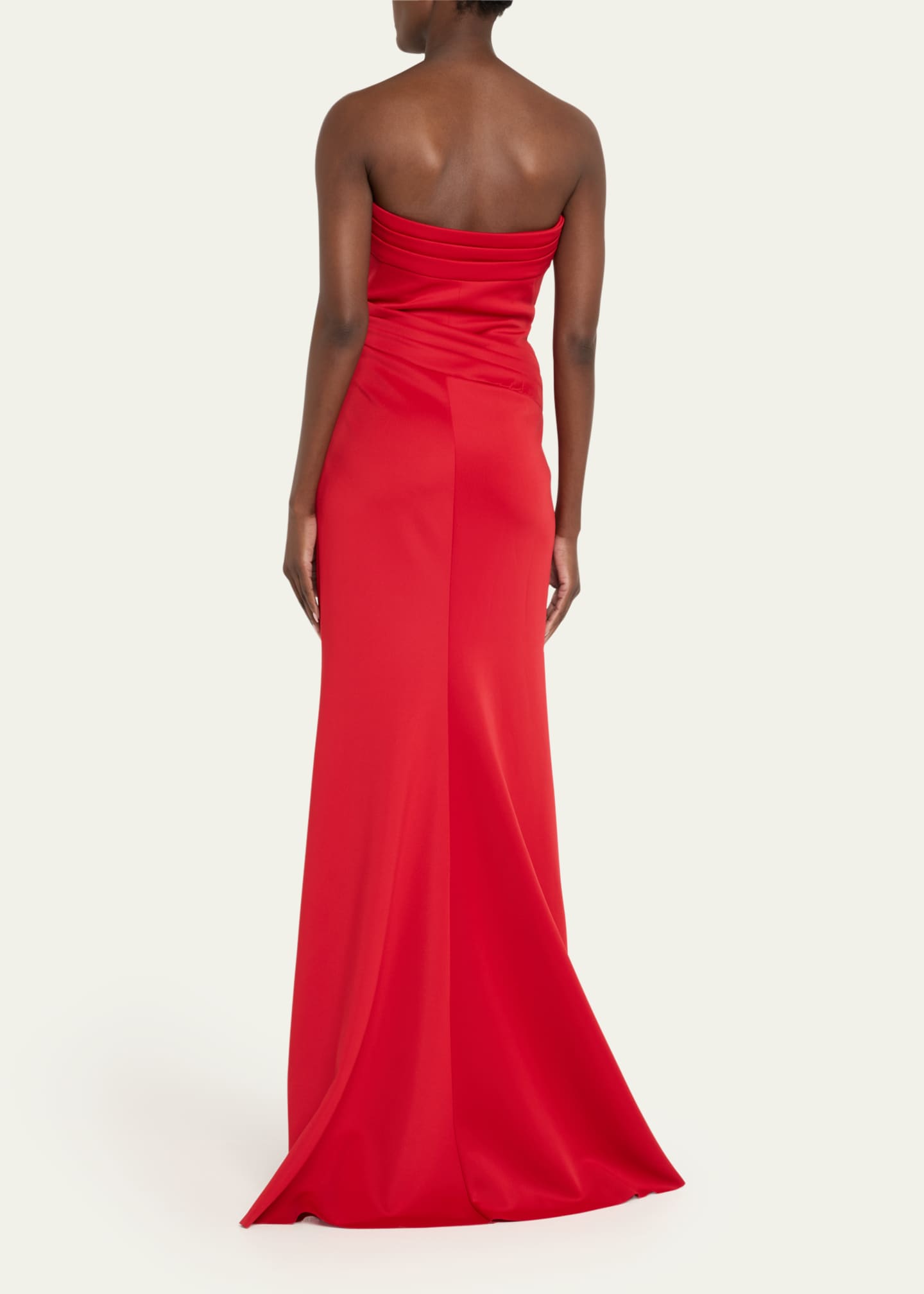 Badgley Mischka Strapless Pleated A-Line Gown Image 3 of 5