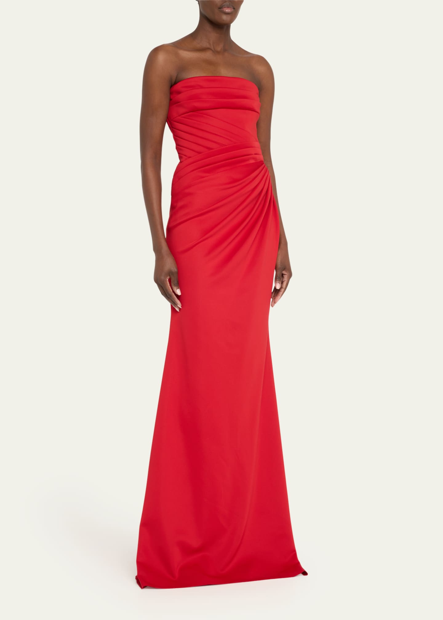 Badgley Mischka Strapless Pleated A-Line Gown Image 4 of 5