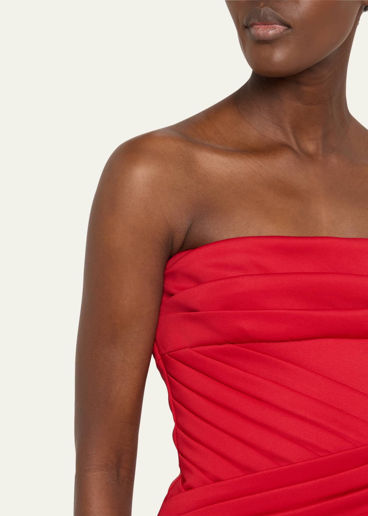 Badgley Mischka Strapless Pleated A-Line Gown Image 5 of 5