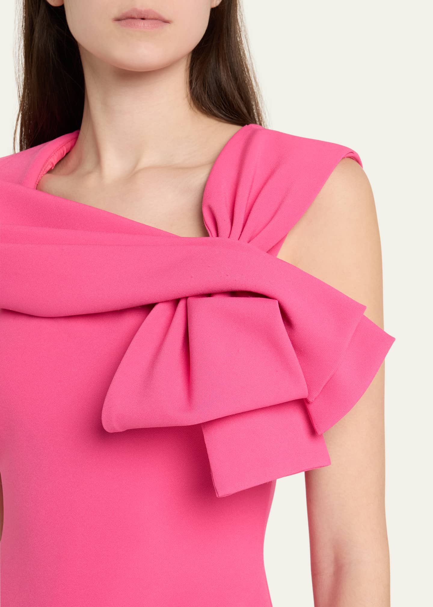 strapless open back dress Badgley Mischka Crisp Collar Shirt Button Placket Quarter Sleeves Bell  Cuffs Boxy Gazar A-Line Silhouette Dress main image 1