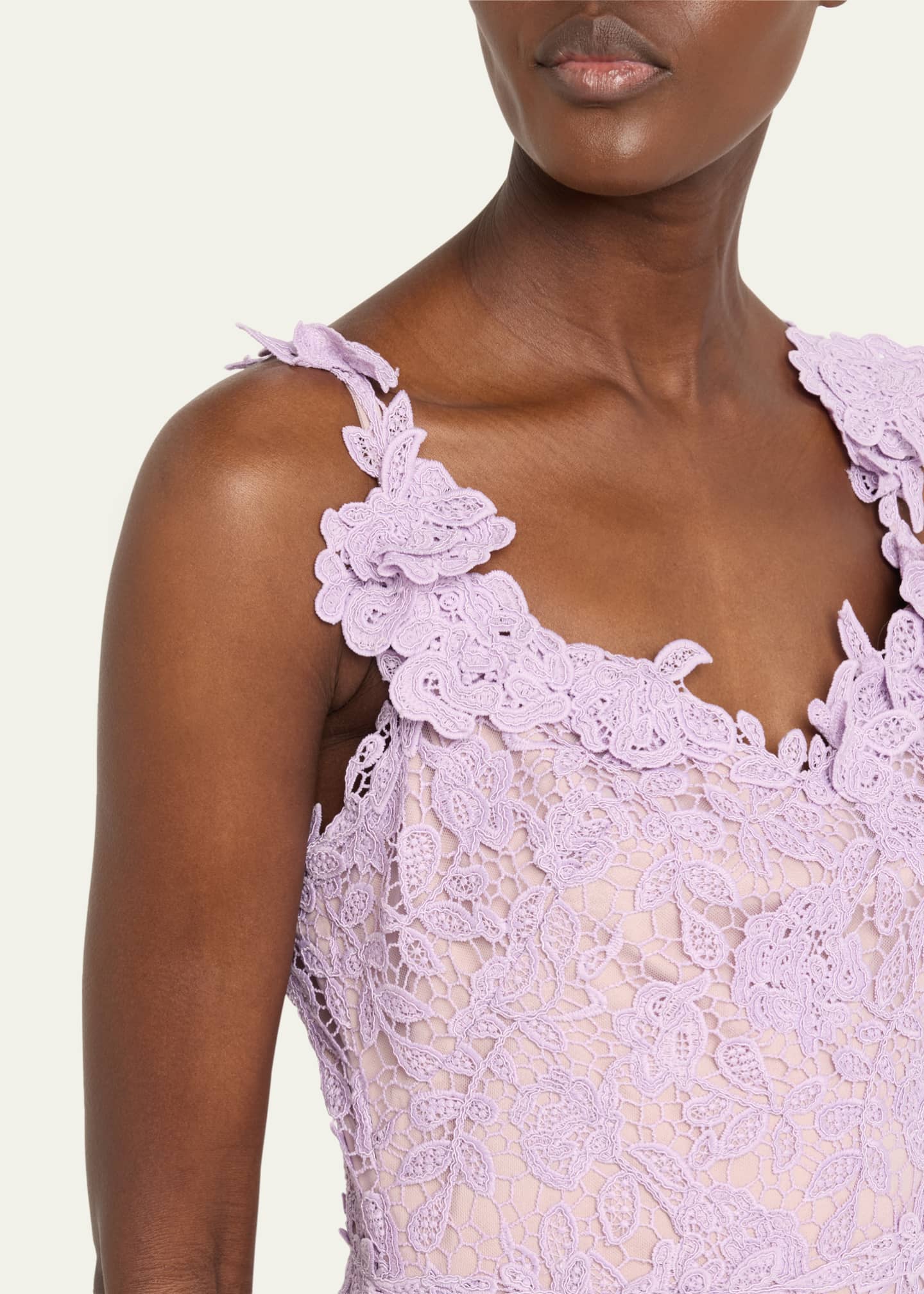 Marchesa Notte Sleeveless Floral Lace Trumpet Gown Image 5 of 5