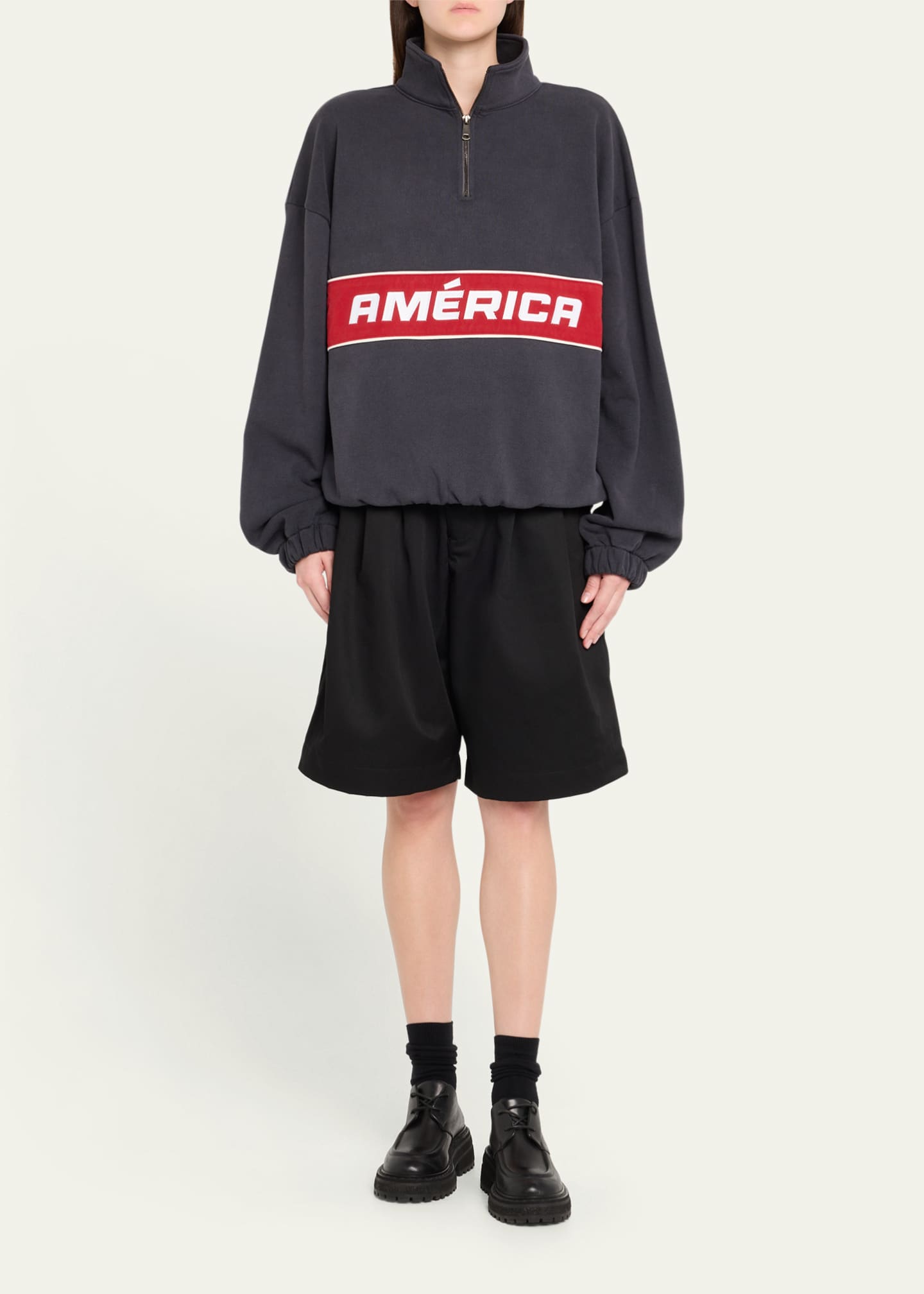 Willy Chavarria America Quarter-Zip Sweatshirt Image 2 of 4