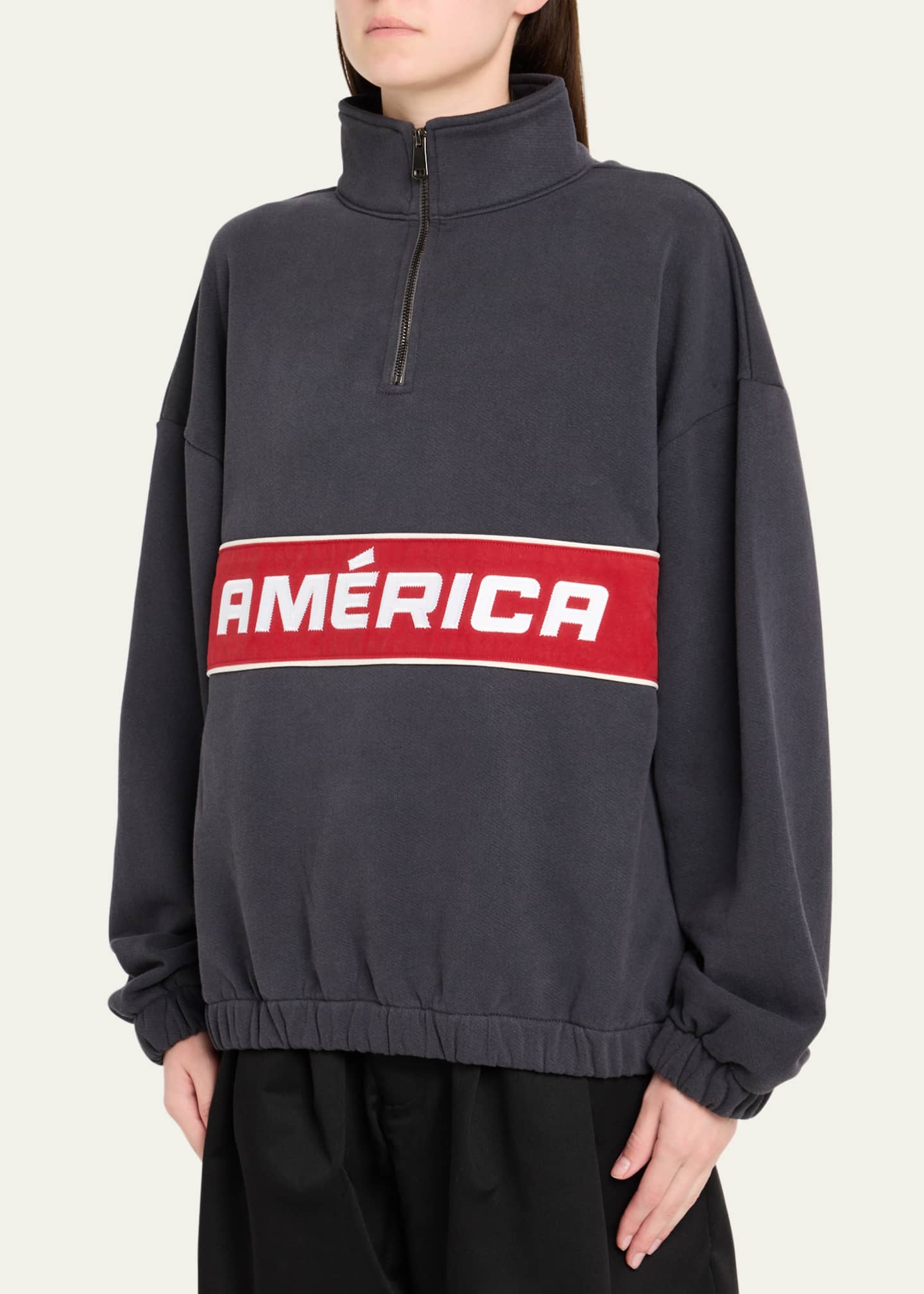 Willy Chavarria America Quarter-Zip Sweatshirt Image 4 of 4