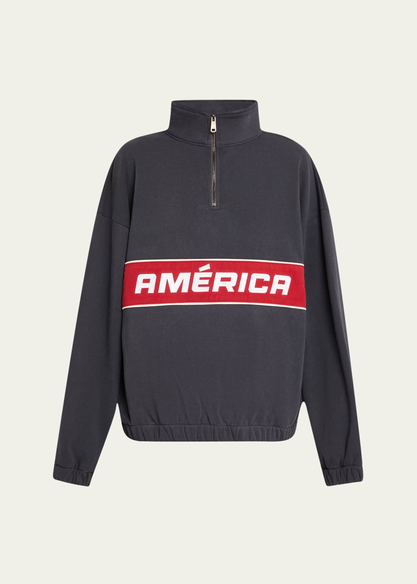 Willy Chavarria America Quarter-Zip Sweatshirt Image 1 of 4