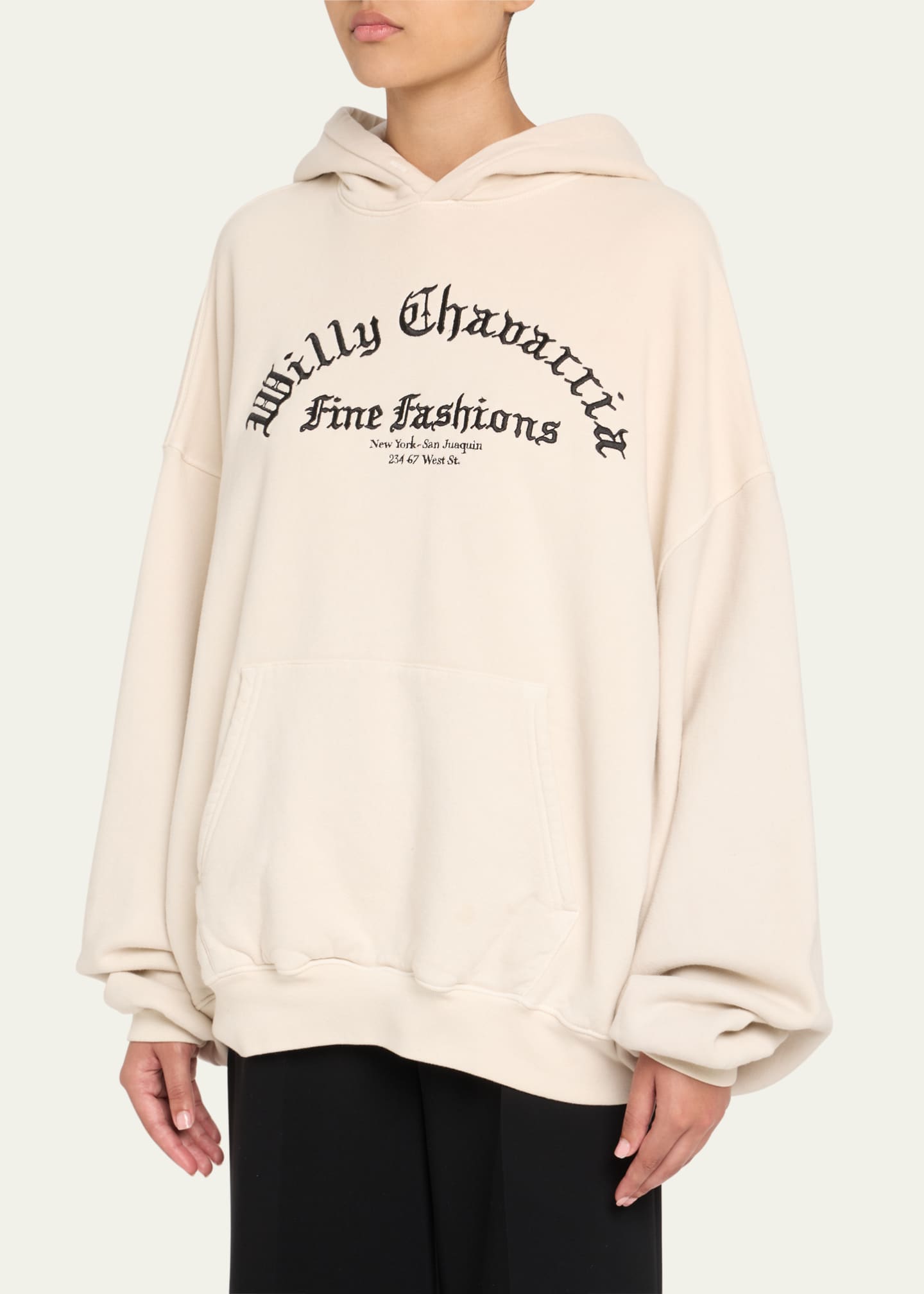 Willy Chavarria Logo Oversized Hoodie Image 4 of 5
