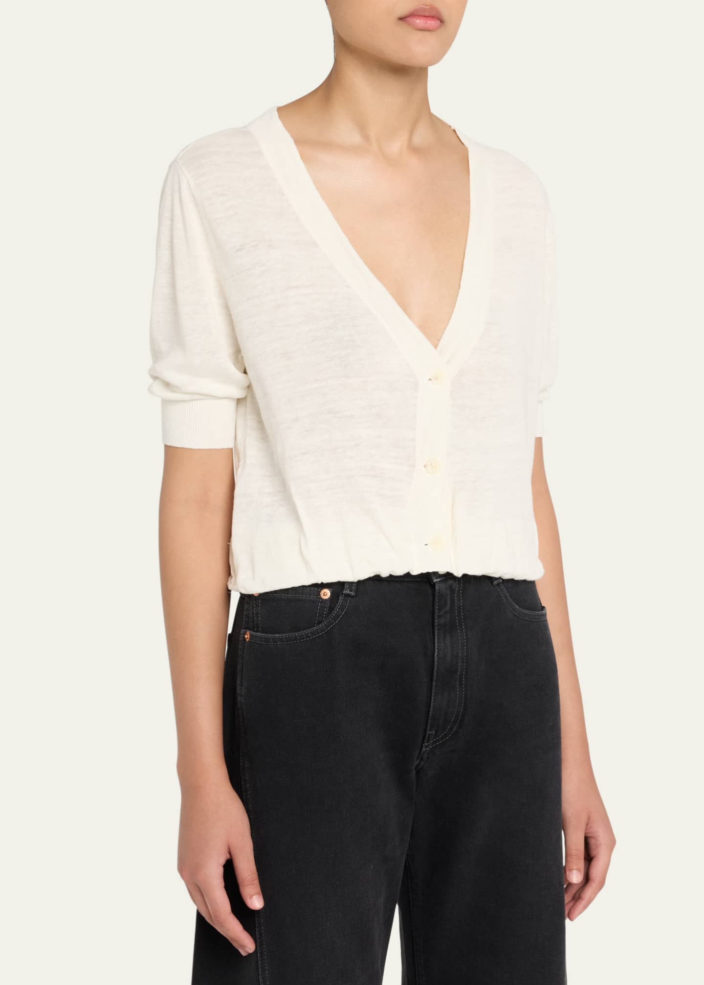 R13 Linen Balloon Cardigan Image 4 of 5