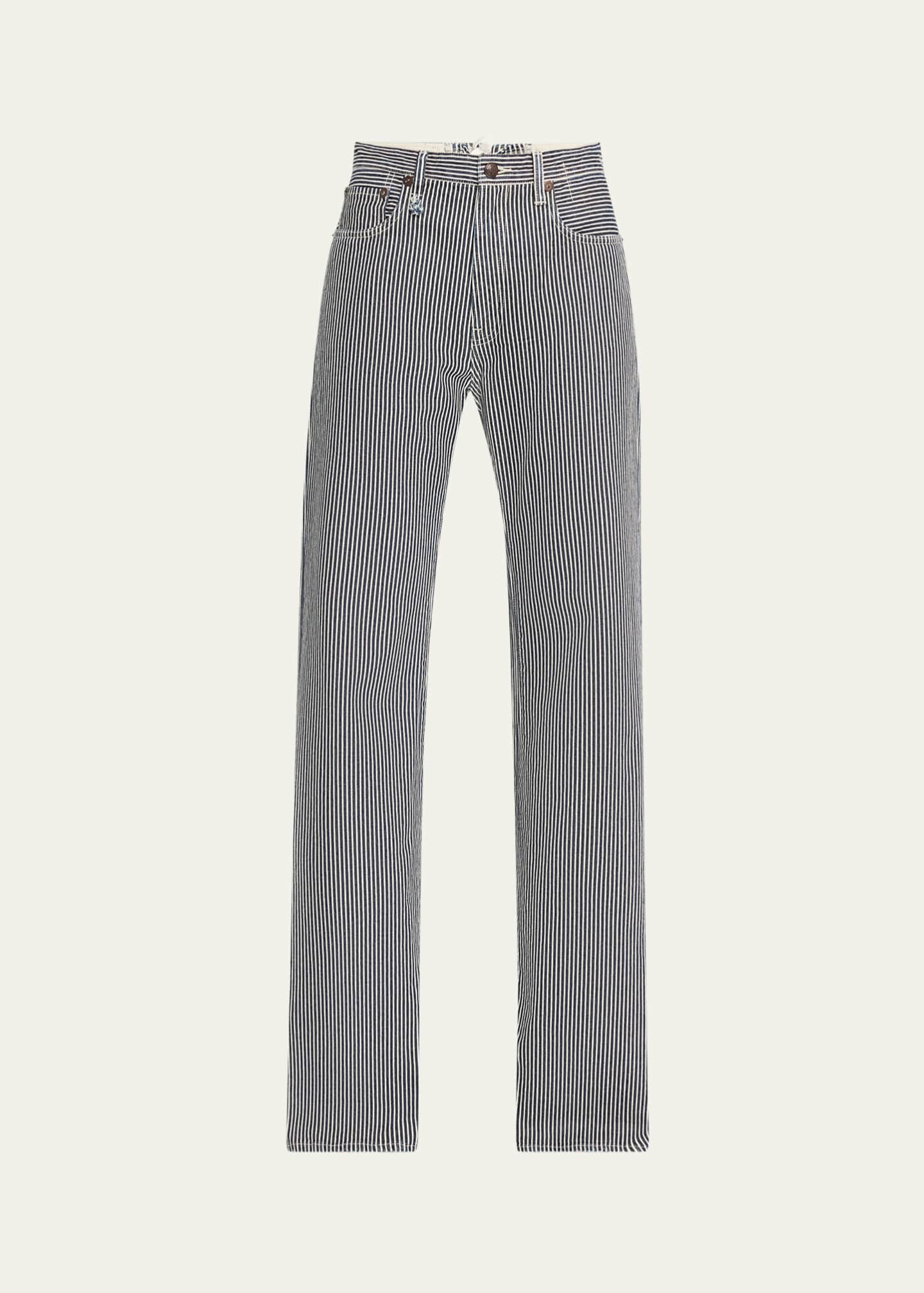 Jane Stripe Lace-Back Jeans