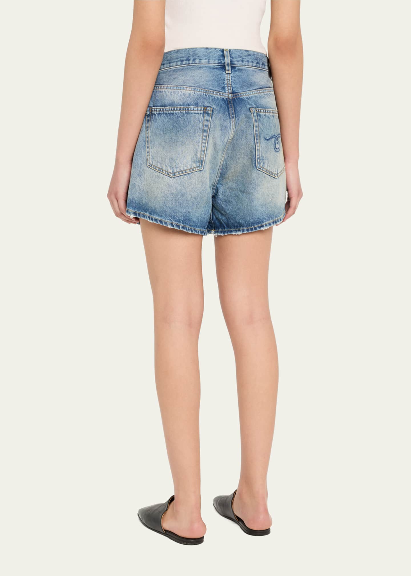 R13 Crossover Denim Shorts - Bergdorf Goodman