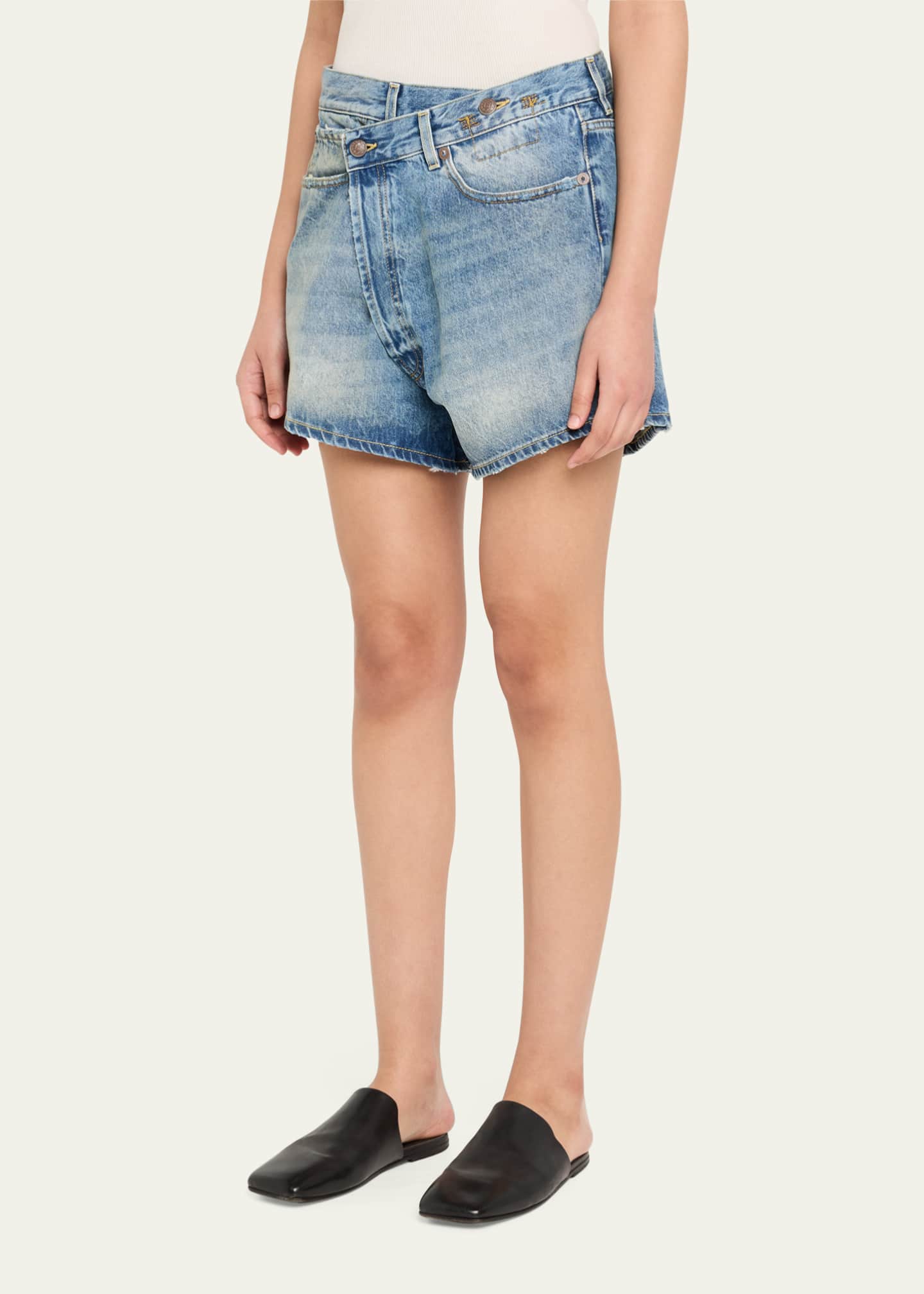 R13 Crossover Denim Shorts Image 4 of 5