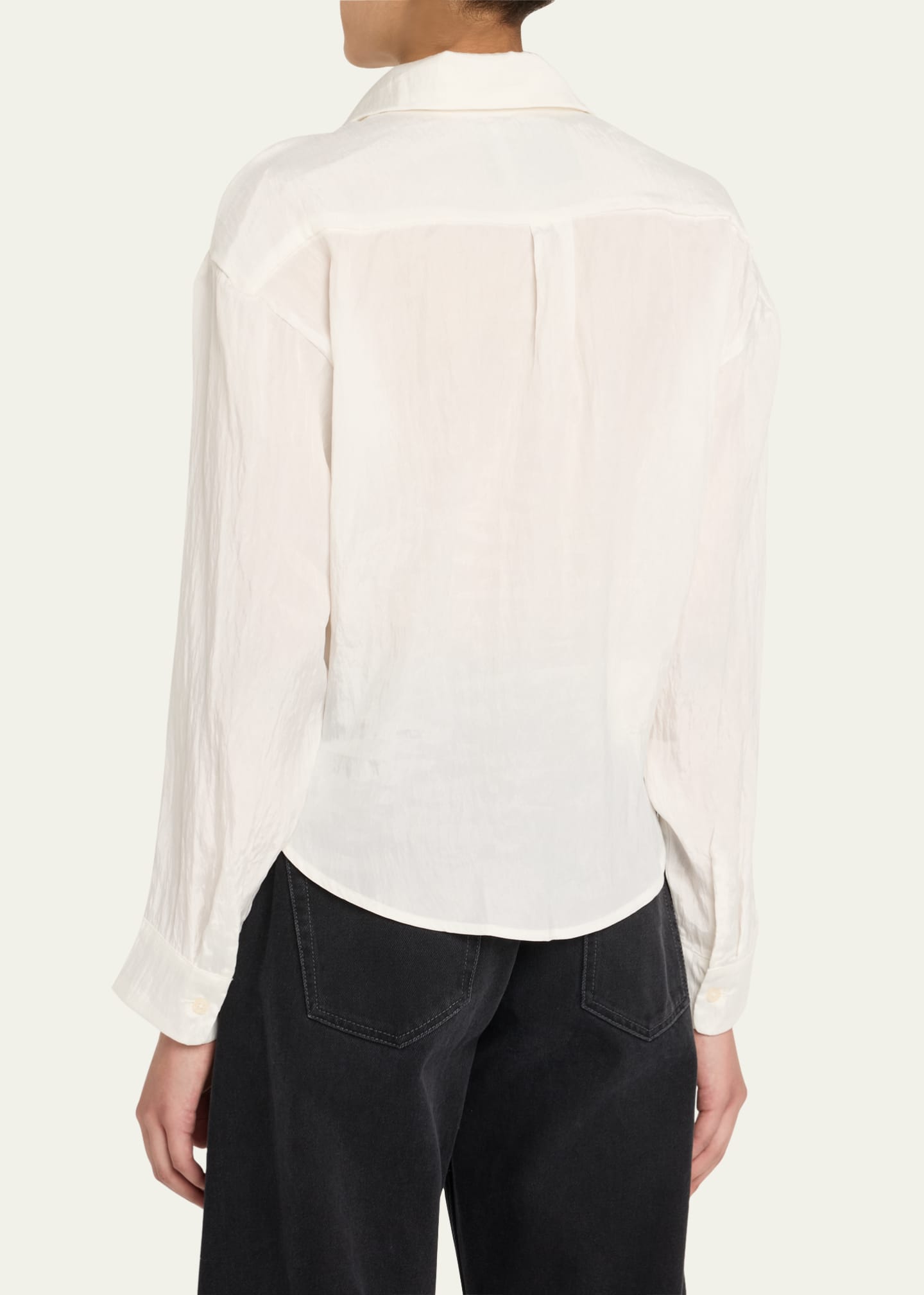 Long-Sleeve Twist-Front Shirt