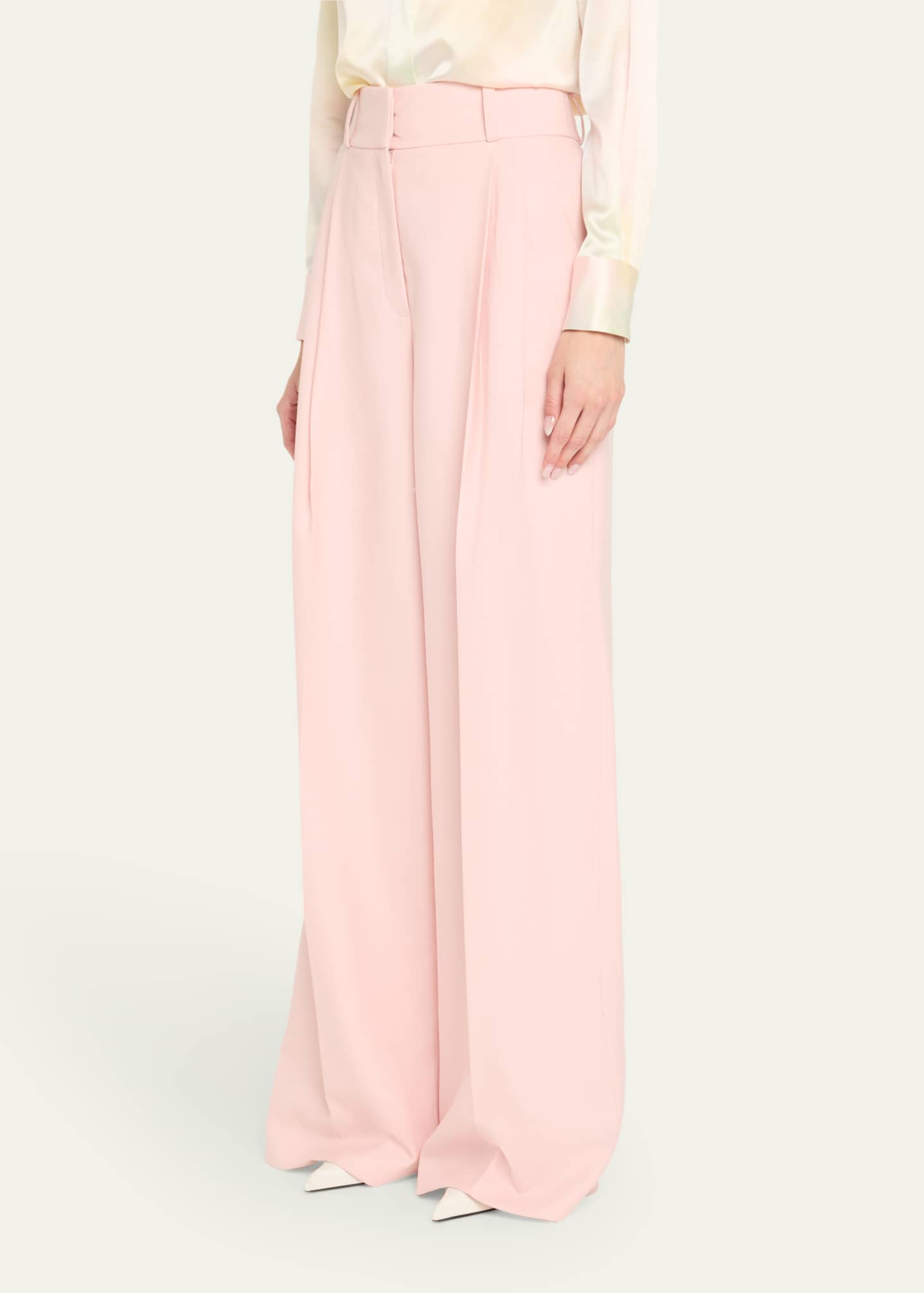 Sergio Hudson Double-Pleated Wide Leg Wool Pants Image 4 of 5