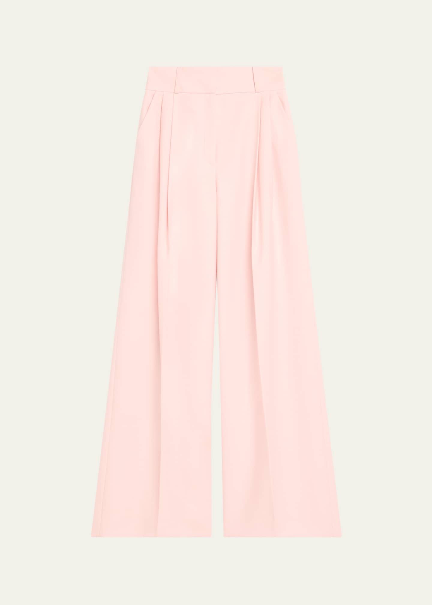 Sergio Hudson Double-Pleated Wide Leg Wool Pants Image 1 of 5