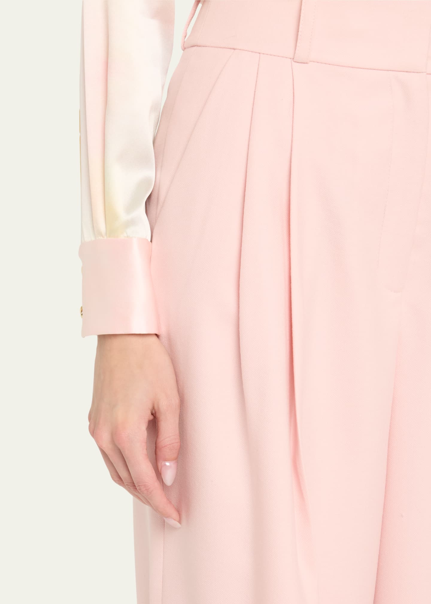 Sergio Hudson Double-Pleated Wide Leg Wool Pants Image 5 of 5