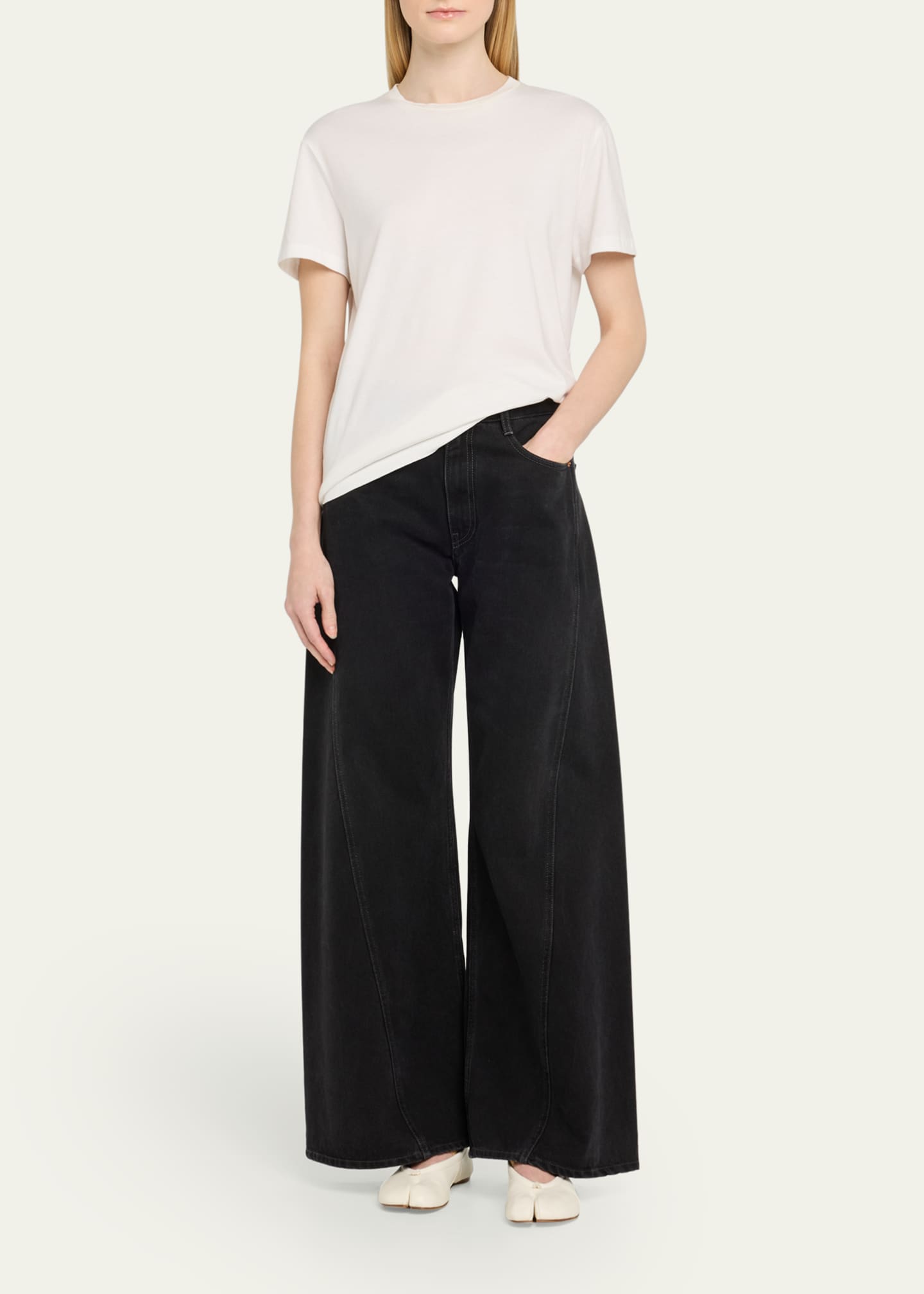 Maison Margiela Tabi Sheepskin Mary Jane Ballerina Flats Image 3 of 6