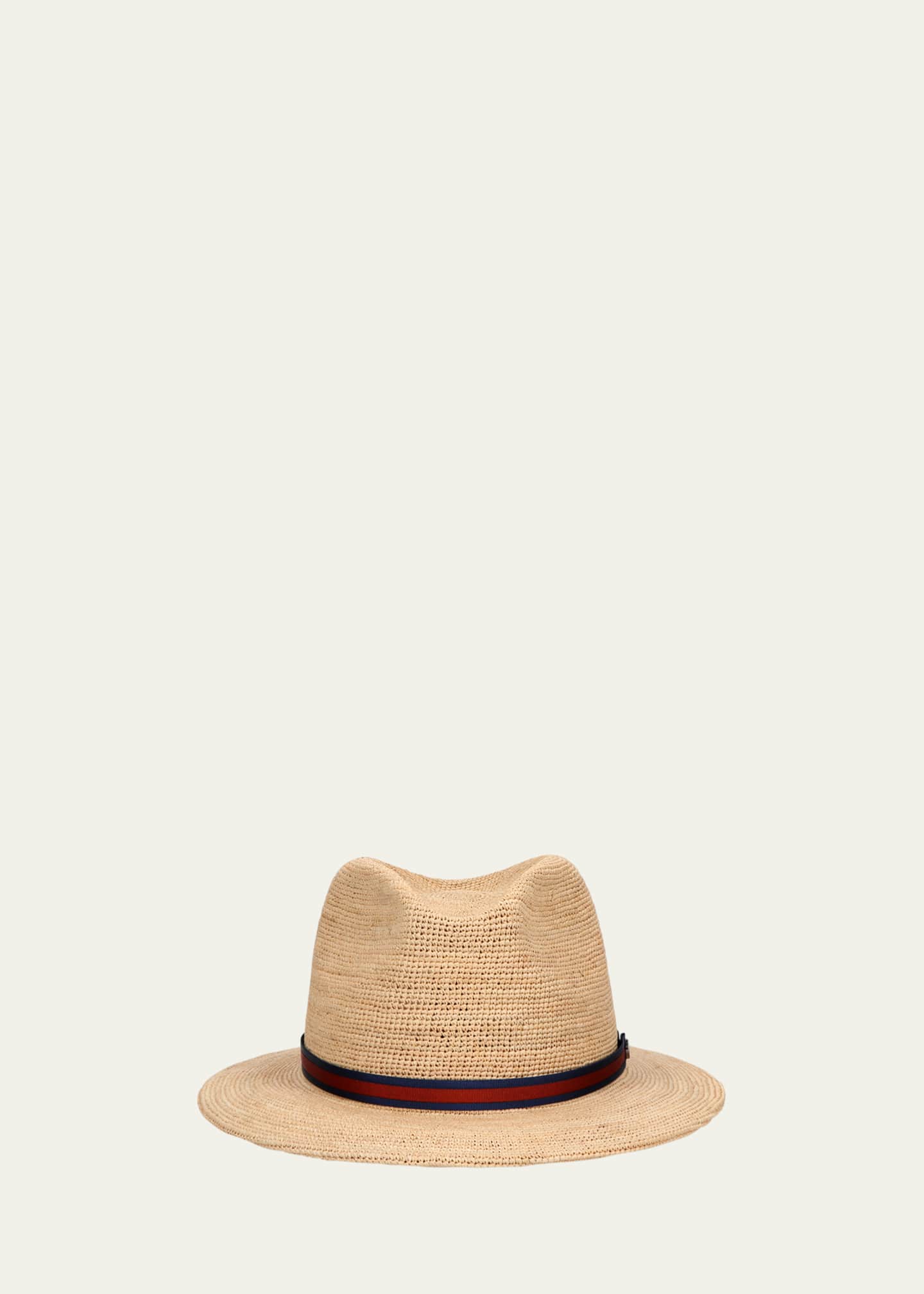 Borsalino Men's Argentina Raffia Crochet Fedora Hat Image 1 of 2