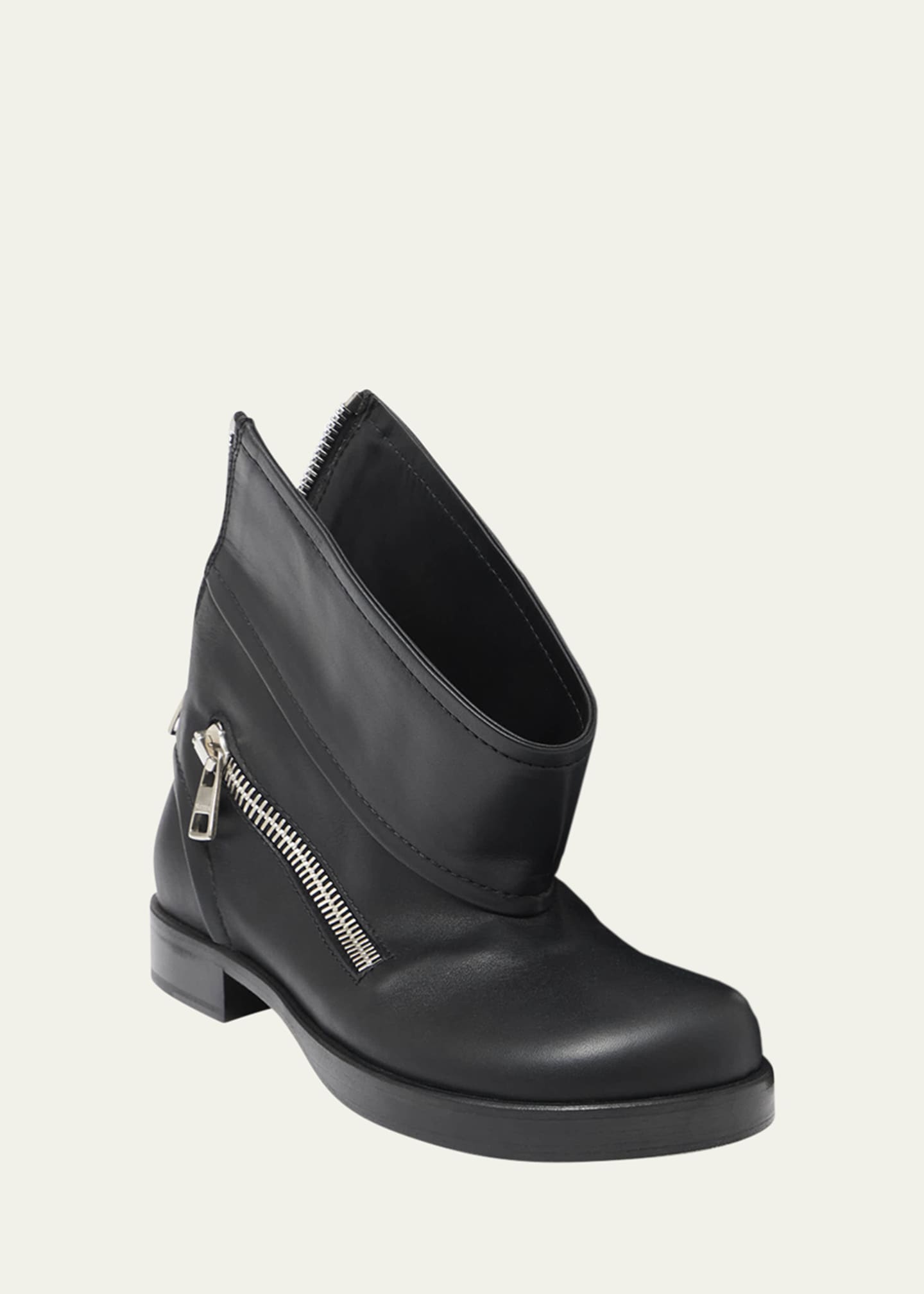 JW Anderson Leather Zip Biker Booties