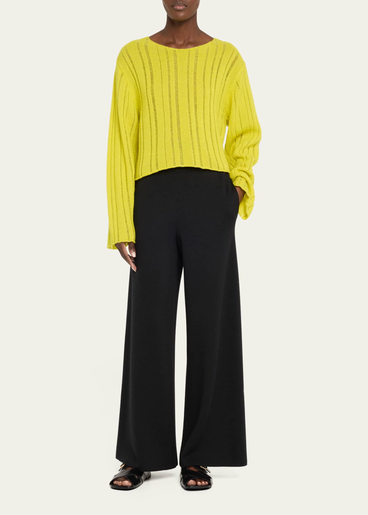 The Elder Statesman Drop Needle Cashmere Top Image 2 of 5