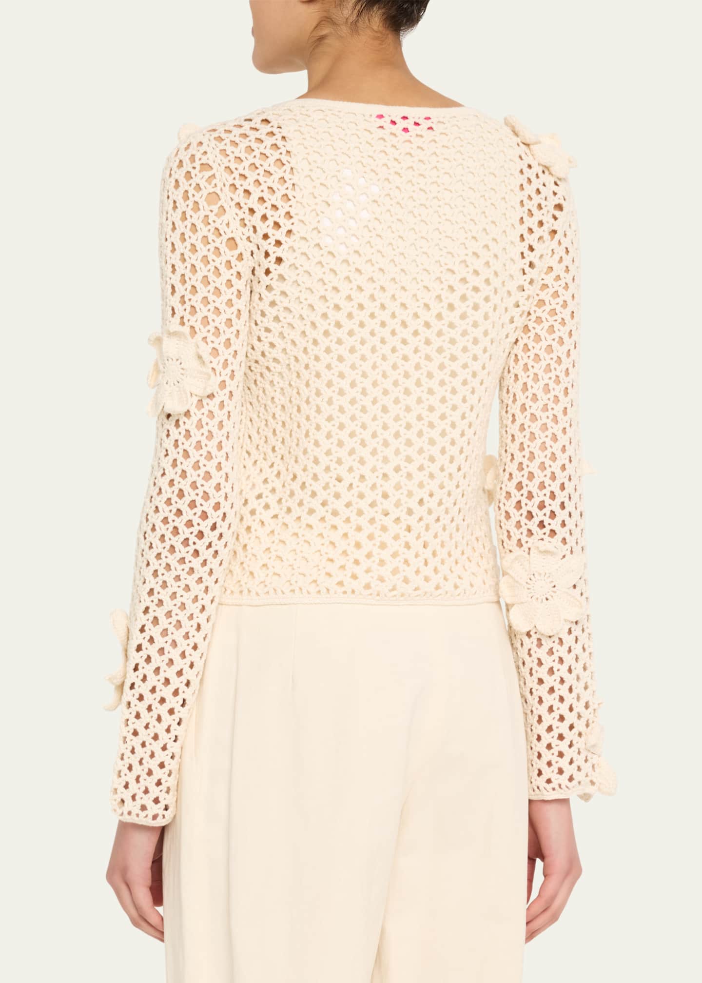 Floral Crochet Cardigan - Thumbnail 3