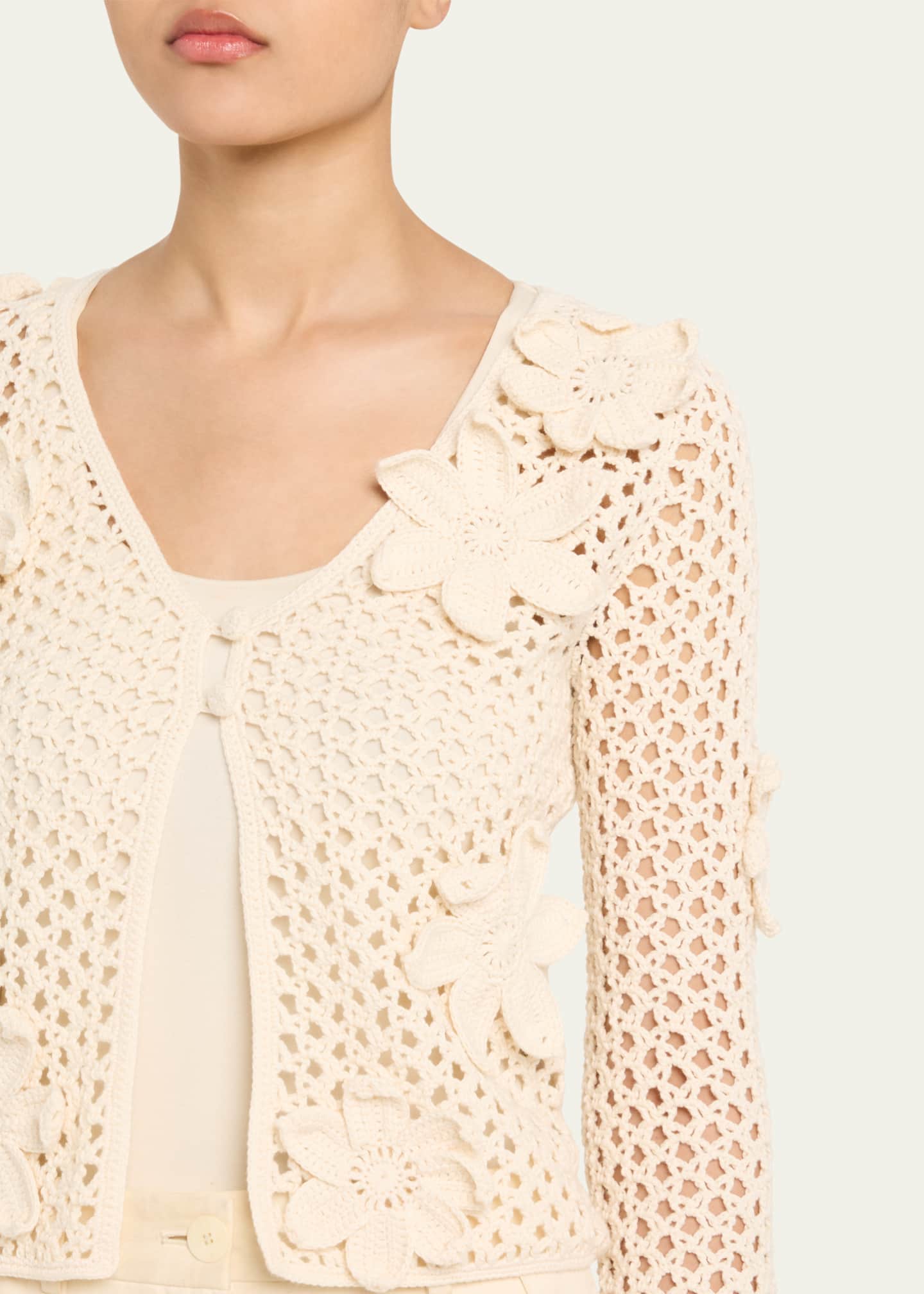Floral Crochet Cardigan - Thumbnail 5