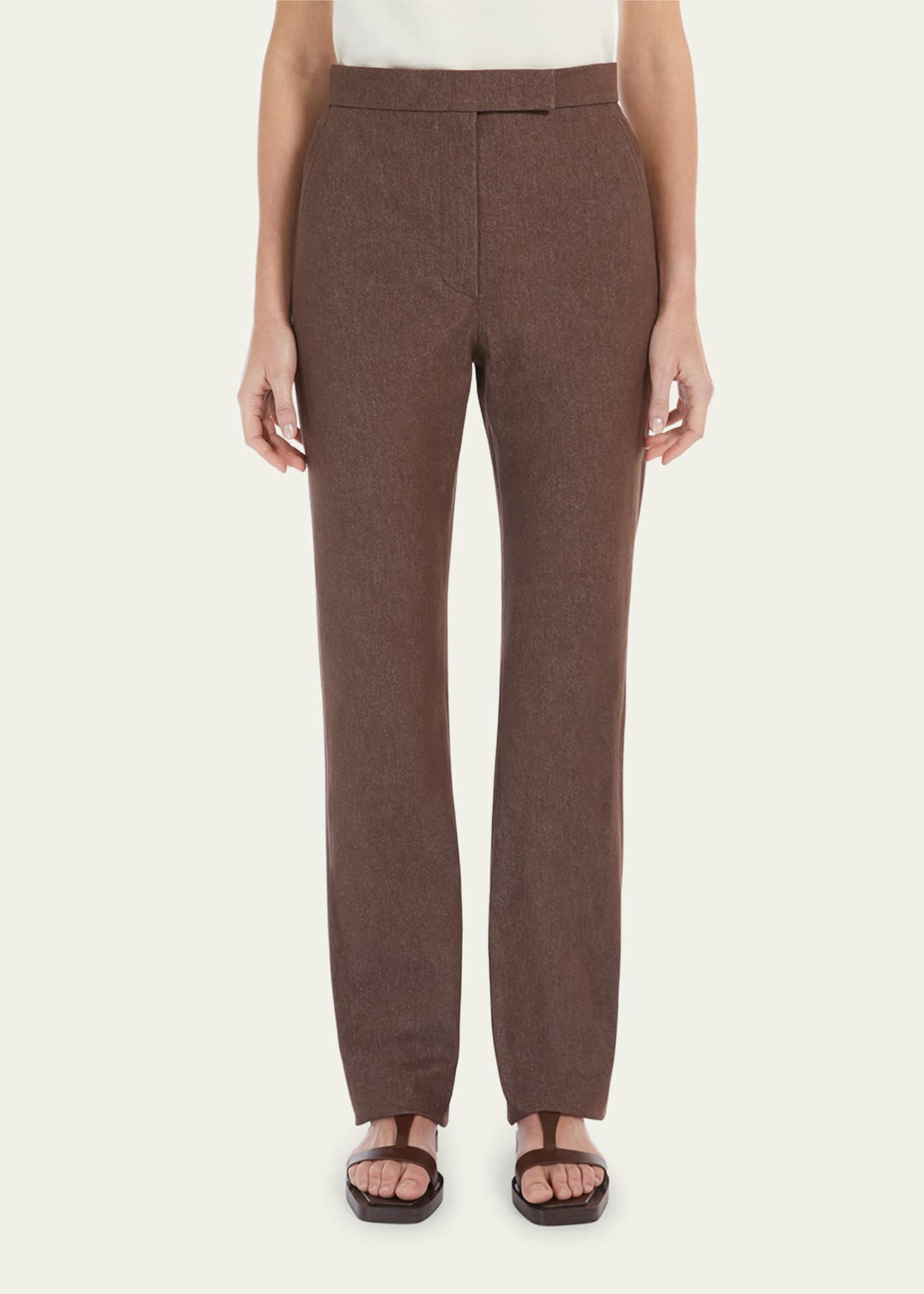 Max Mara Slim-Fit Cotton Trousers Image 2 of 4