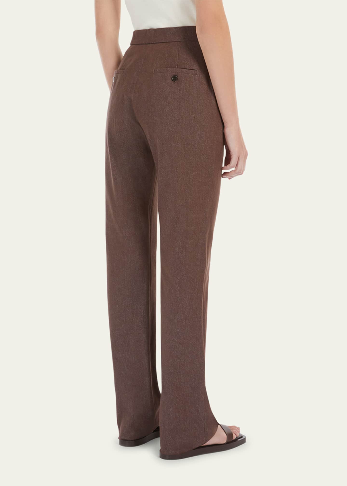 Max Mara Slim-Fit Cotton Trousers Image 3 of 4